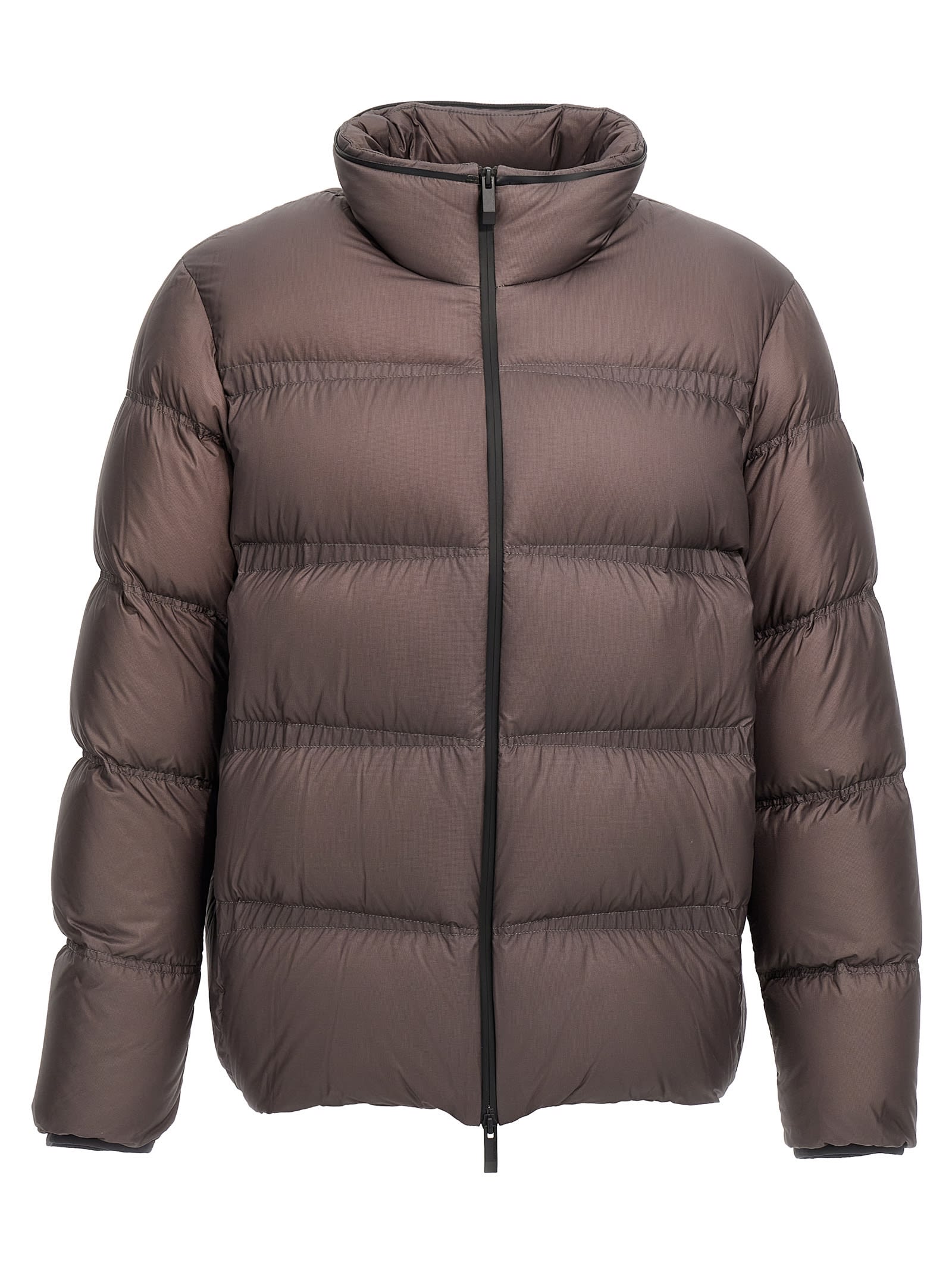 Shop Moncler Masac Down Jacket In Brown