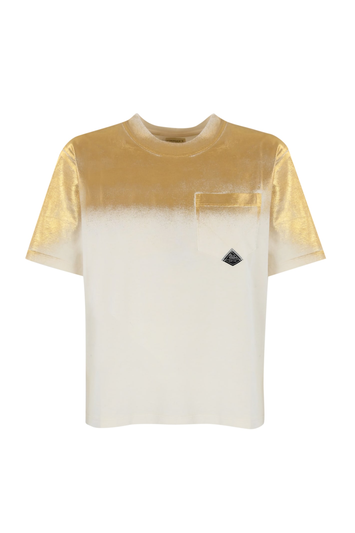 Shop Roy Rogers Laminated Cotton T-shirt In Butter