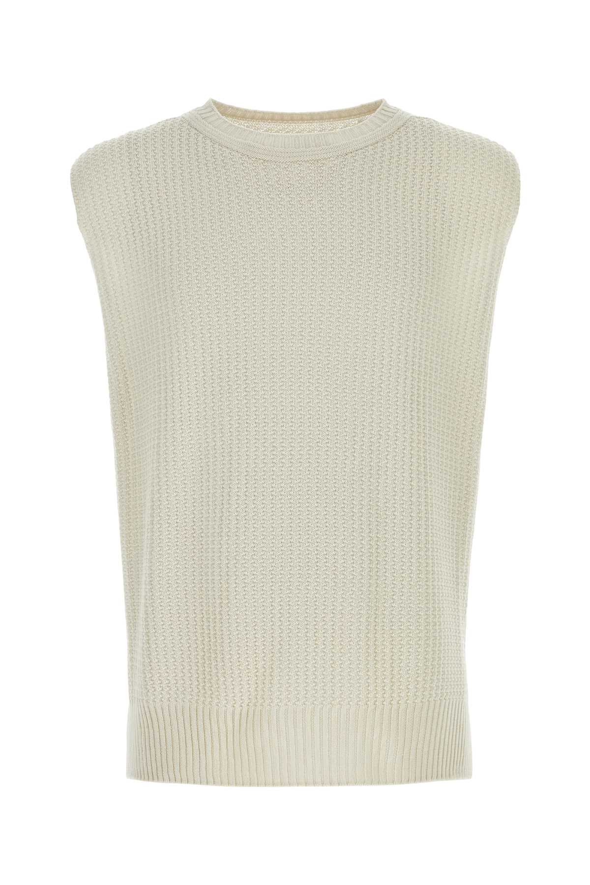 Shop Issey Miyake Ivory Cotton Vest In White