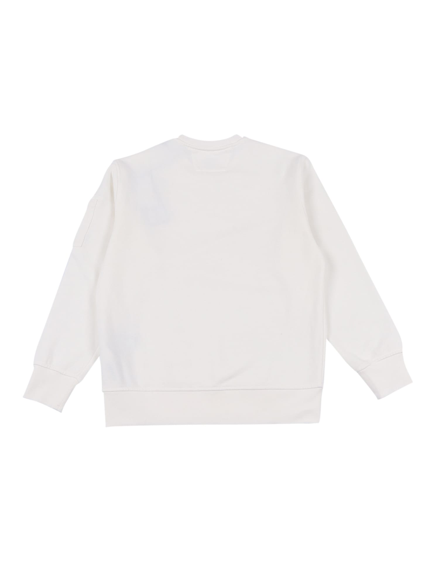 C.p. Company Undersixteen White T-shirt For Boy With Lens In Multi