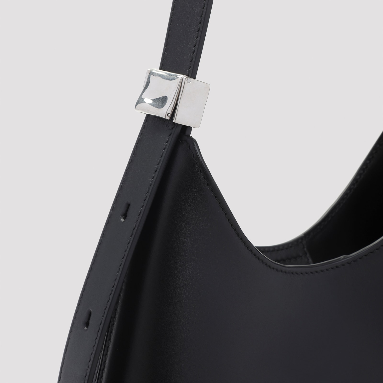Jil Sander Crescent-shaped Shoulder Bag With Adjustable Strap In Black