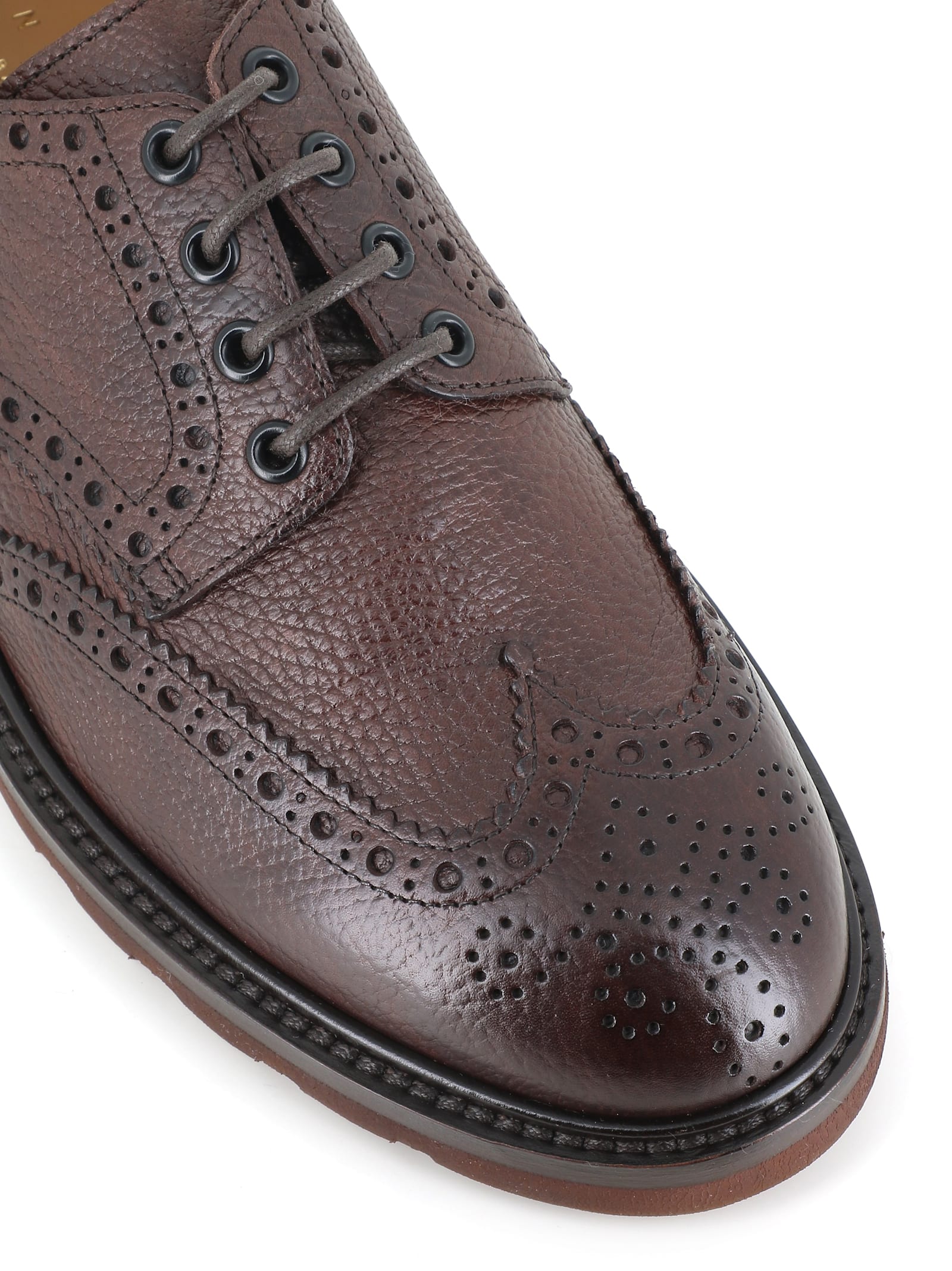 Henderson Baracco Brogue-detail Leather Derby Shoes In Brown