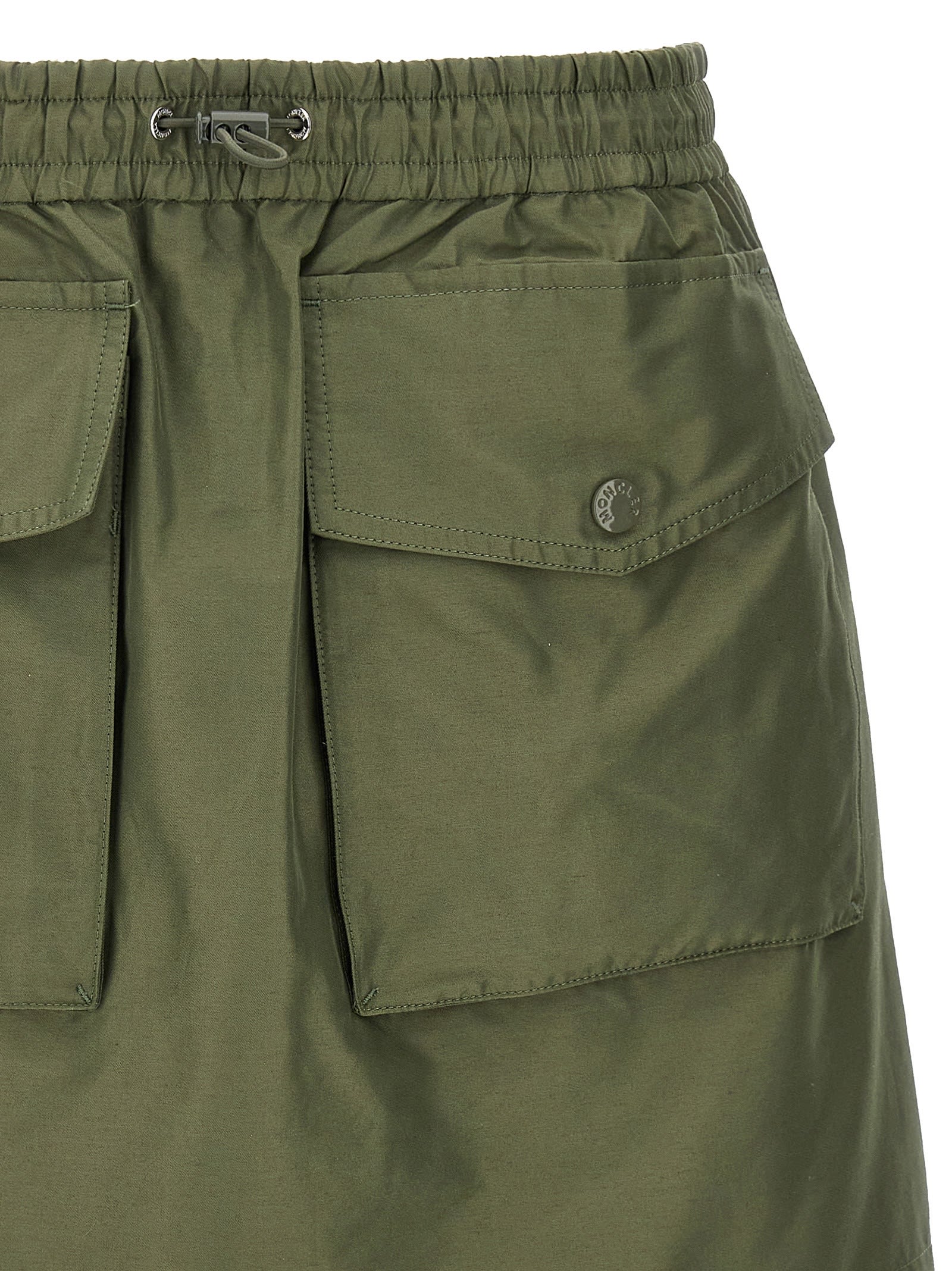 Shop Moncler Logo Nylon Blend Skirt In Green