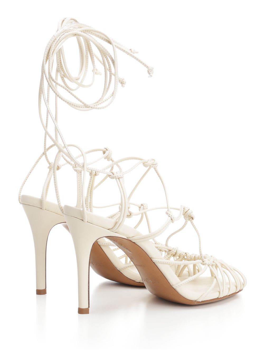 FORTE FORTE WHITE LEATHER SANDALS