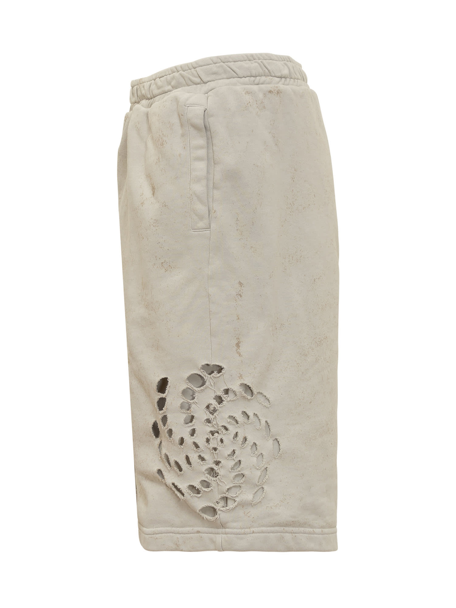 Shop 44 Label Group Shorts With Vortex Pattern In Dirty White-gyps