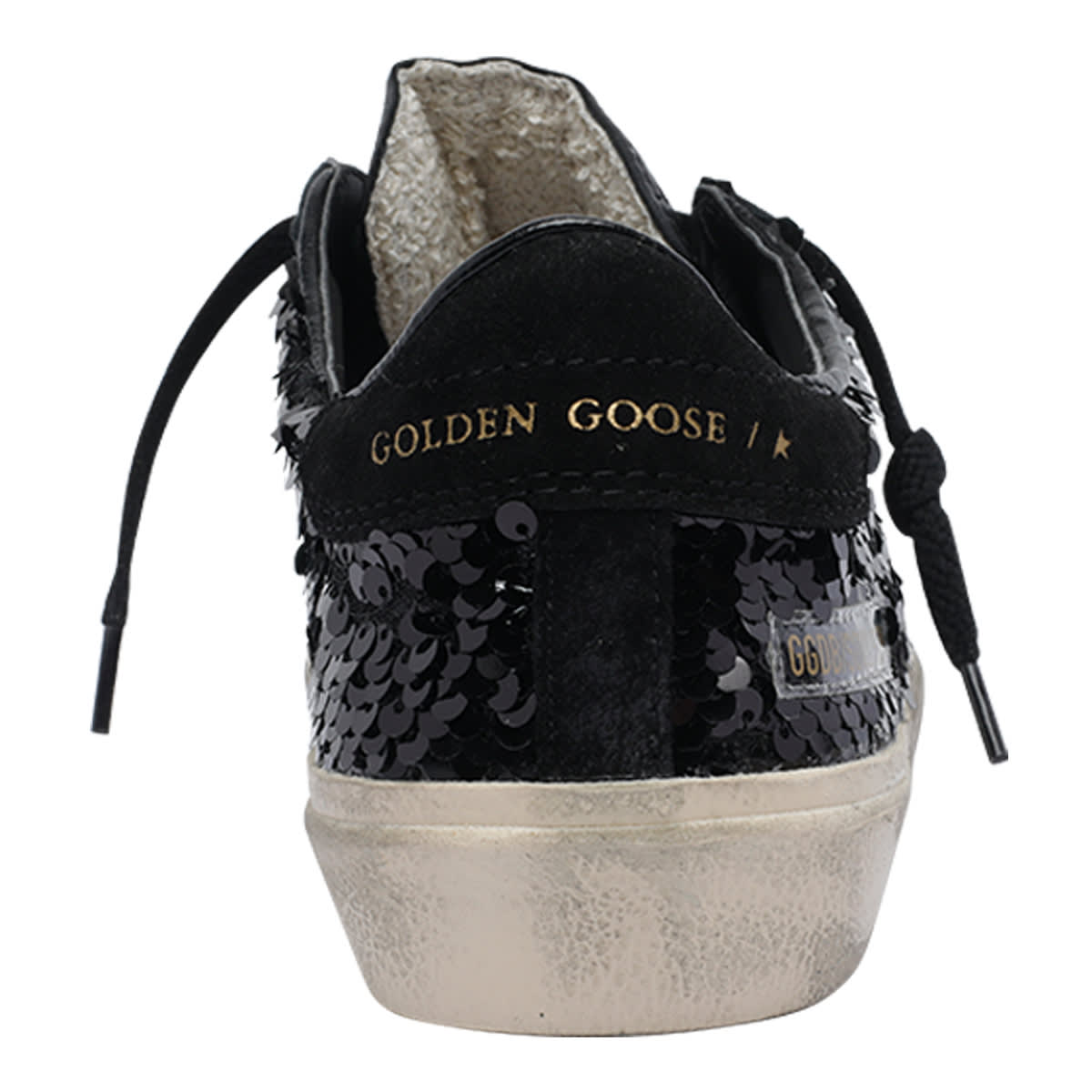 Golden Goose Sequin Embellished Round Toe Sneakers In Black