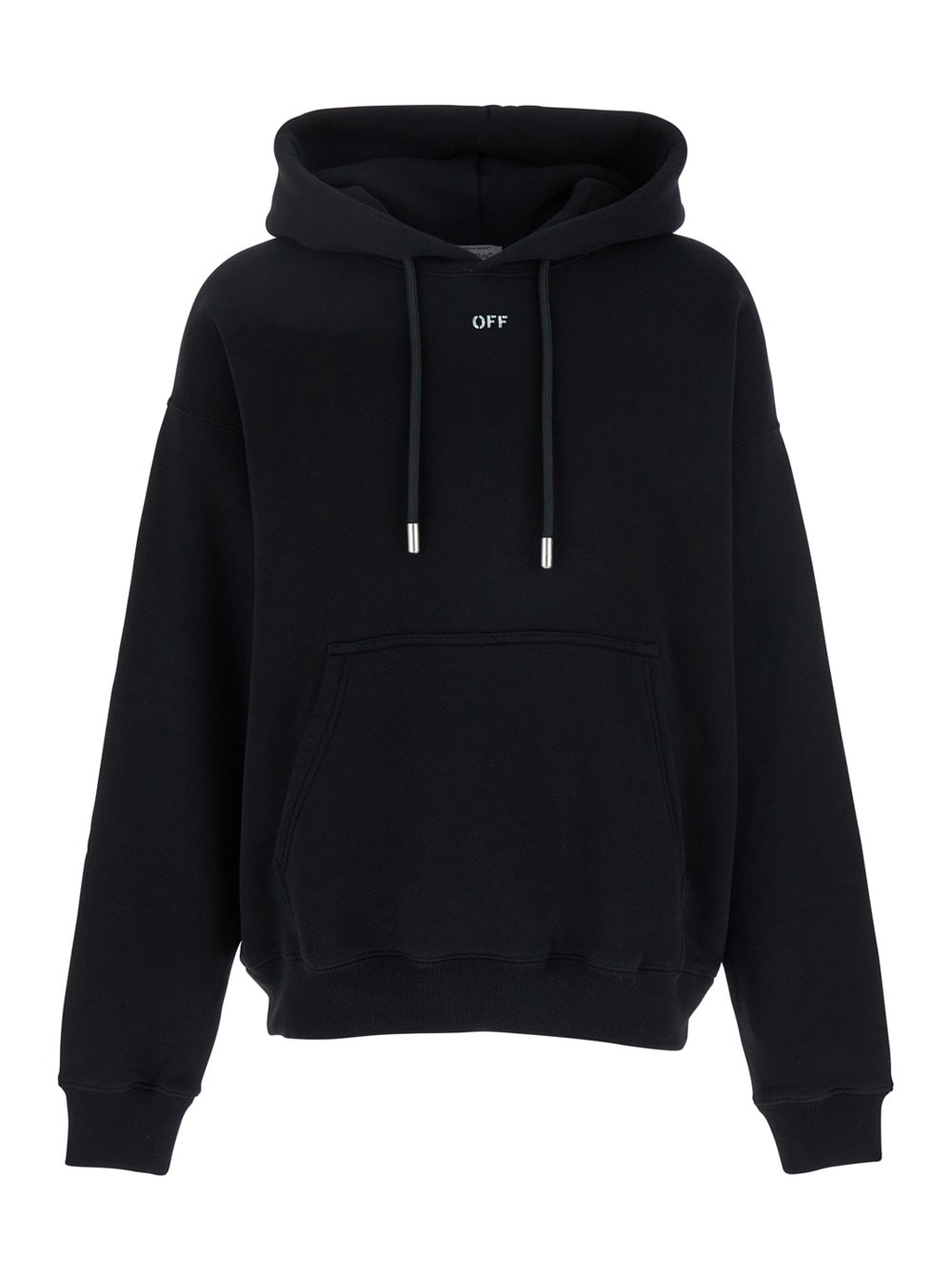 vibe Arrow Skate Black Hoodie With Drawstring Hood And Maxi Logo Print On The Rear In Cotton Man