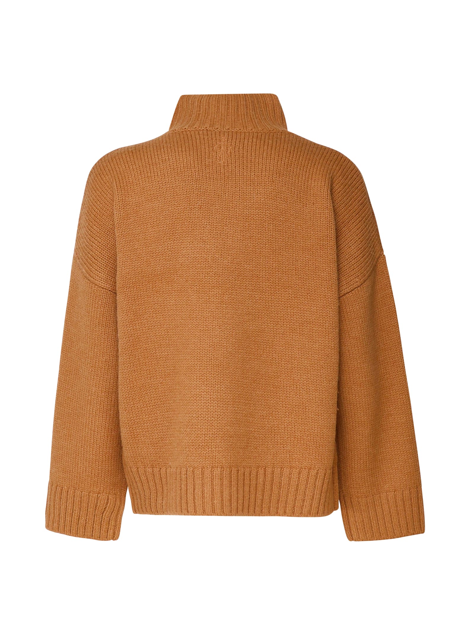 Shop Jw Anderson Leather Patch Pocket Jumper In Tobacco