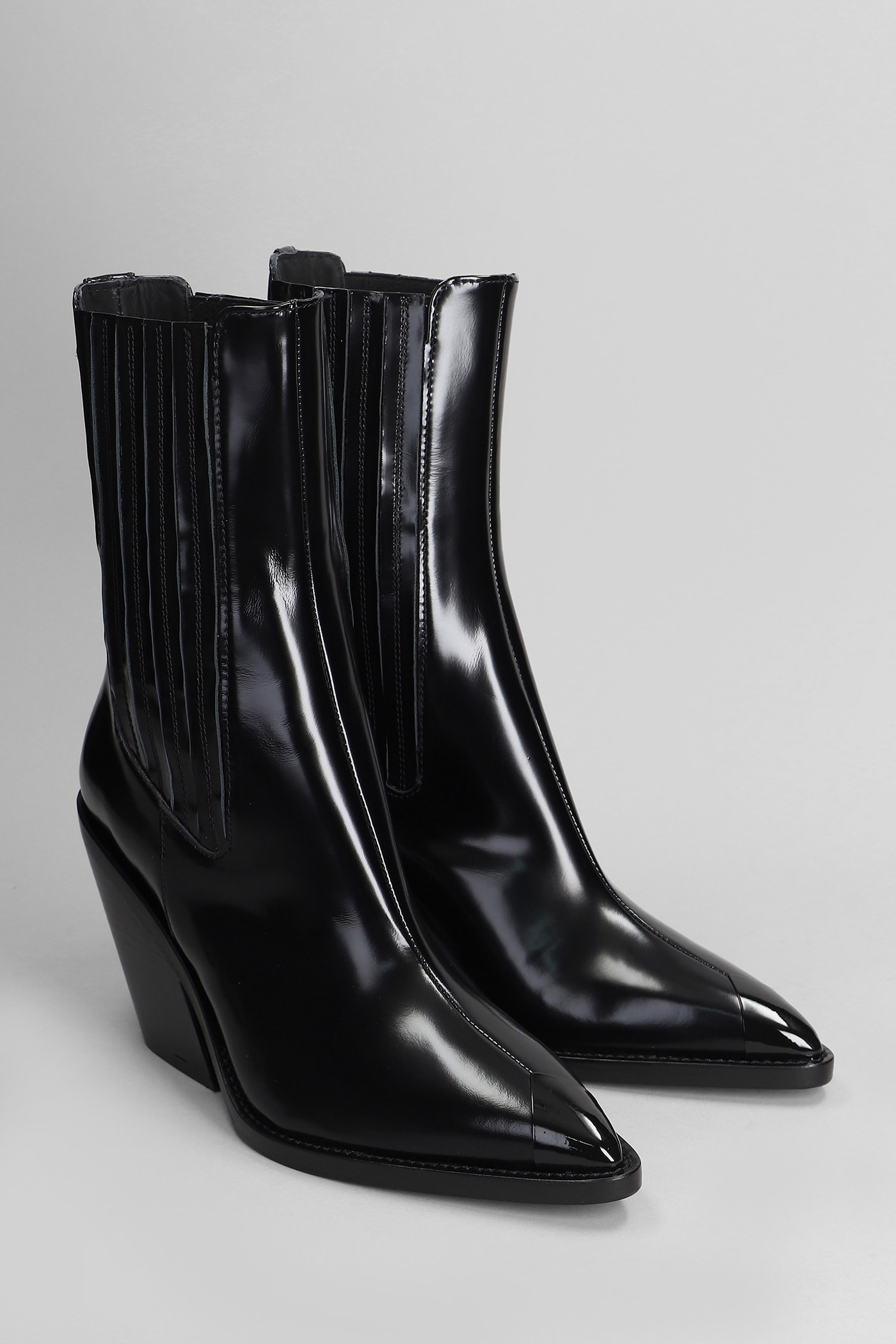 Shop Iro Mazola High Heels Ankle Boots In Black Leather