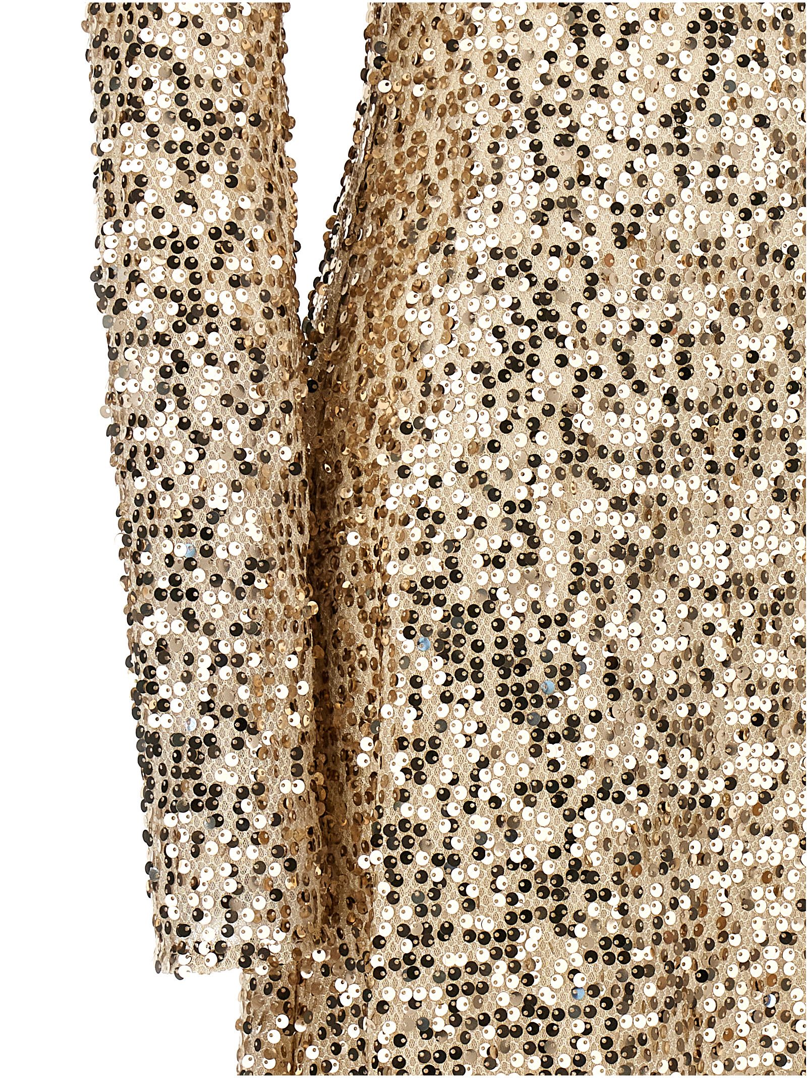 Shop Rotate Birger Christensen Net Sequins Midi Dress In Gold