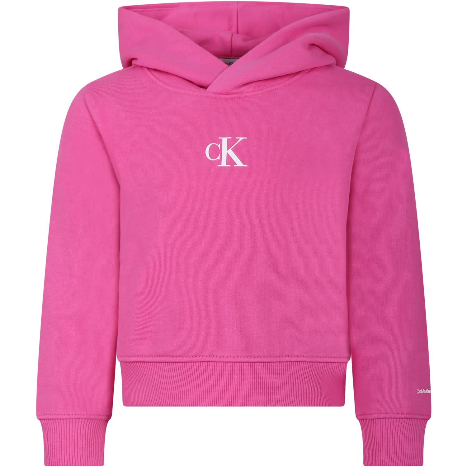 Calvin Klein Kids' Fuchsia Sweatshirt For Girl With Logo