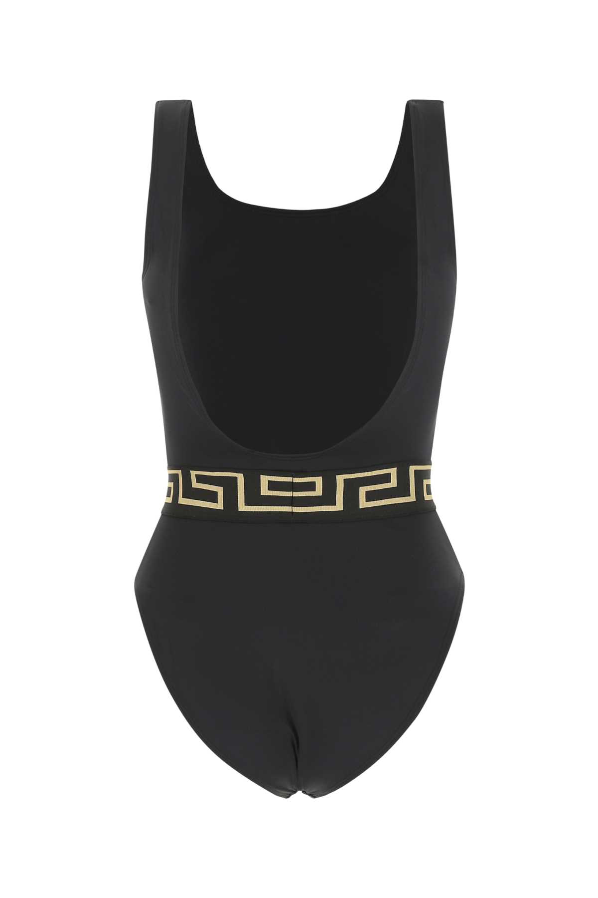 Shop Versace Black Stretch Nylon Swimsuit In 1b000