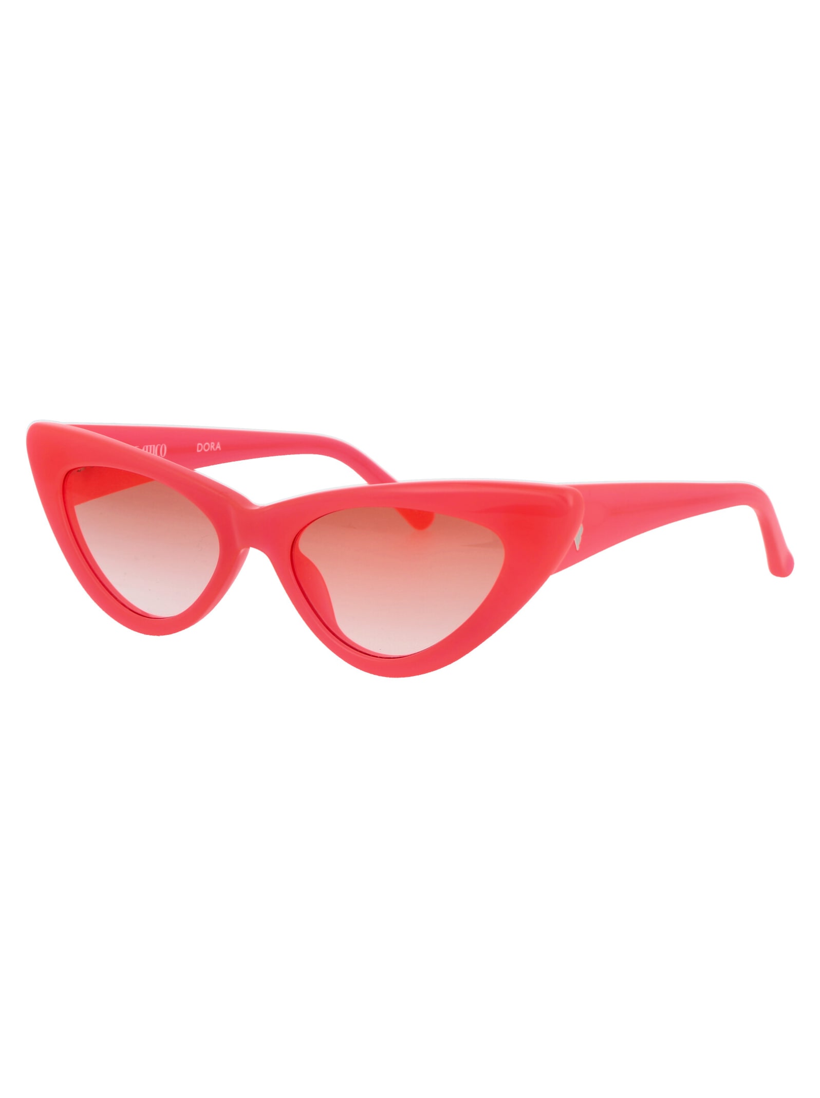 Shop Attico Dora Sunglasses In Neonpink/silver/orangegrad