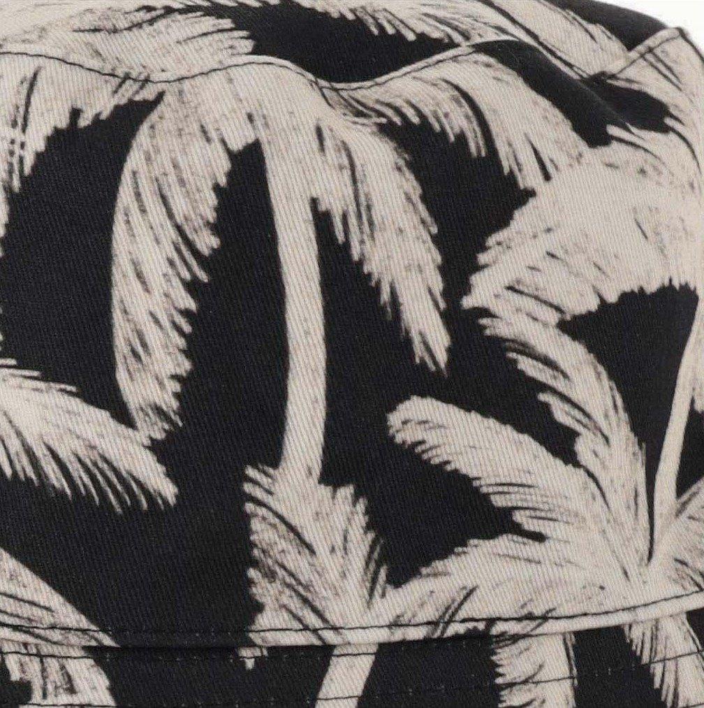 Shop Palm Angels Palm Tree Printed Bucket Hat In White/black