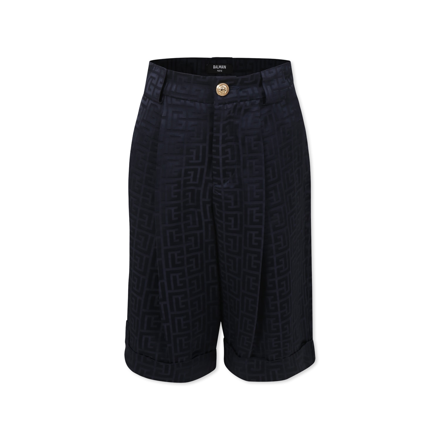 Balmain Belt-loop Shorts In Blue
