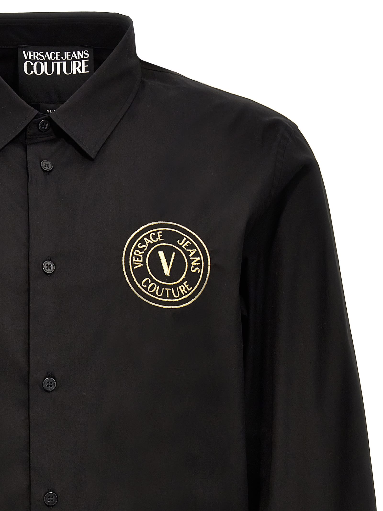 Shop Versace Jeans Couture Logo Shirt In Black