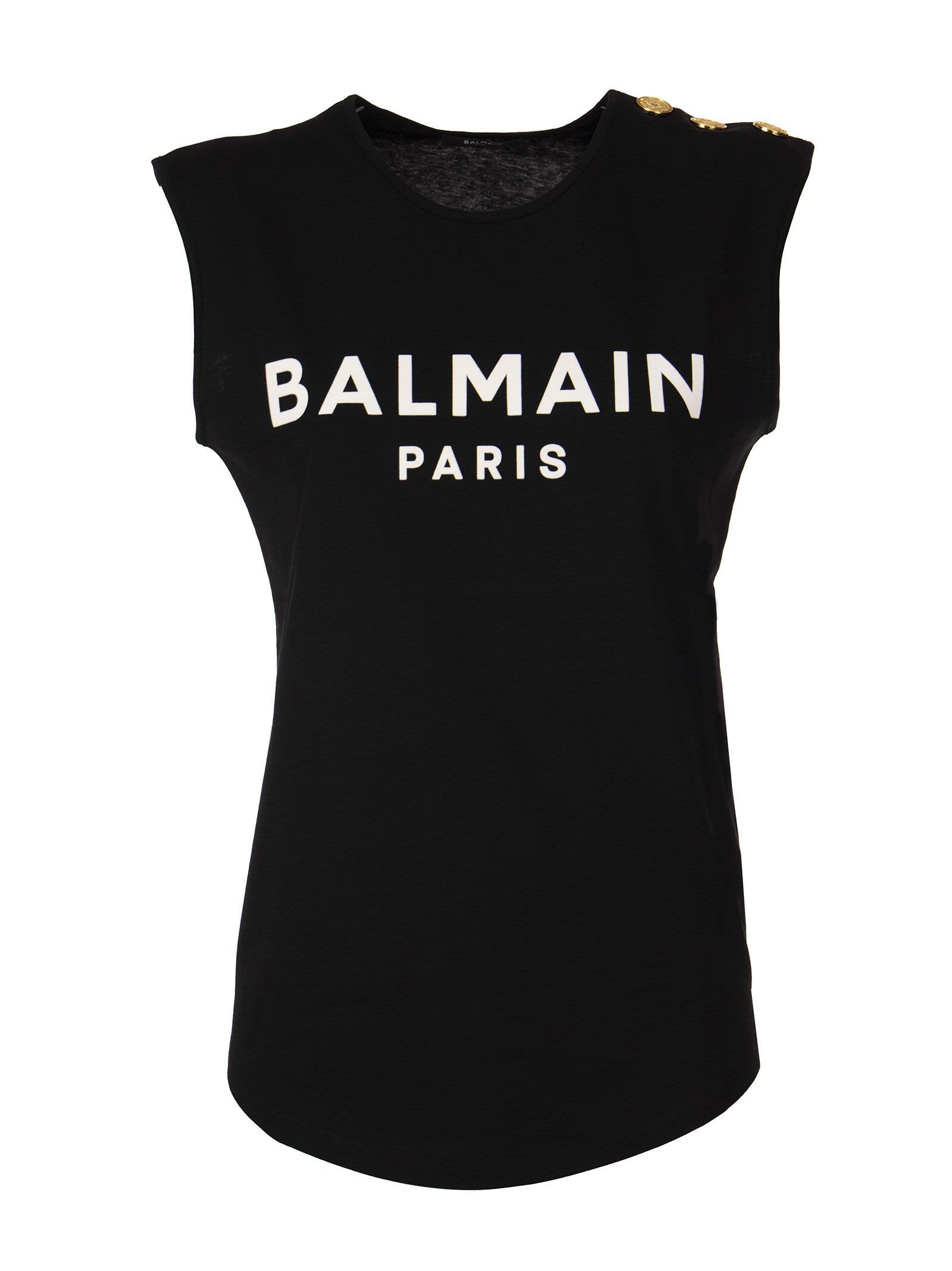 Balmain Cotton T-shirt With Printed Logo