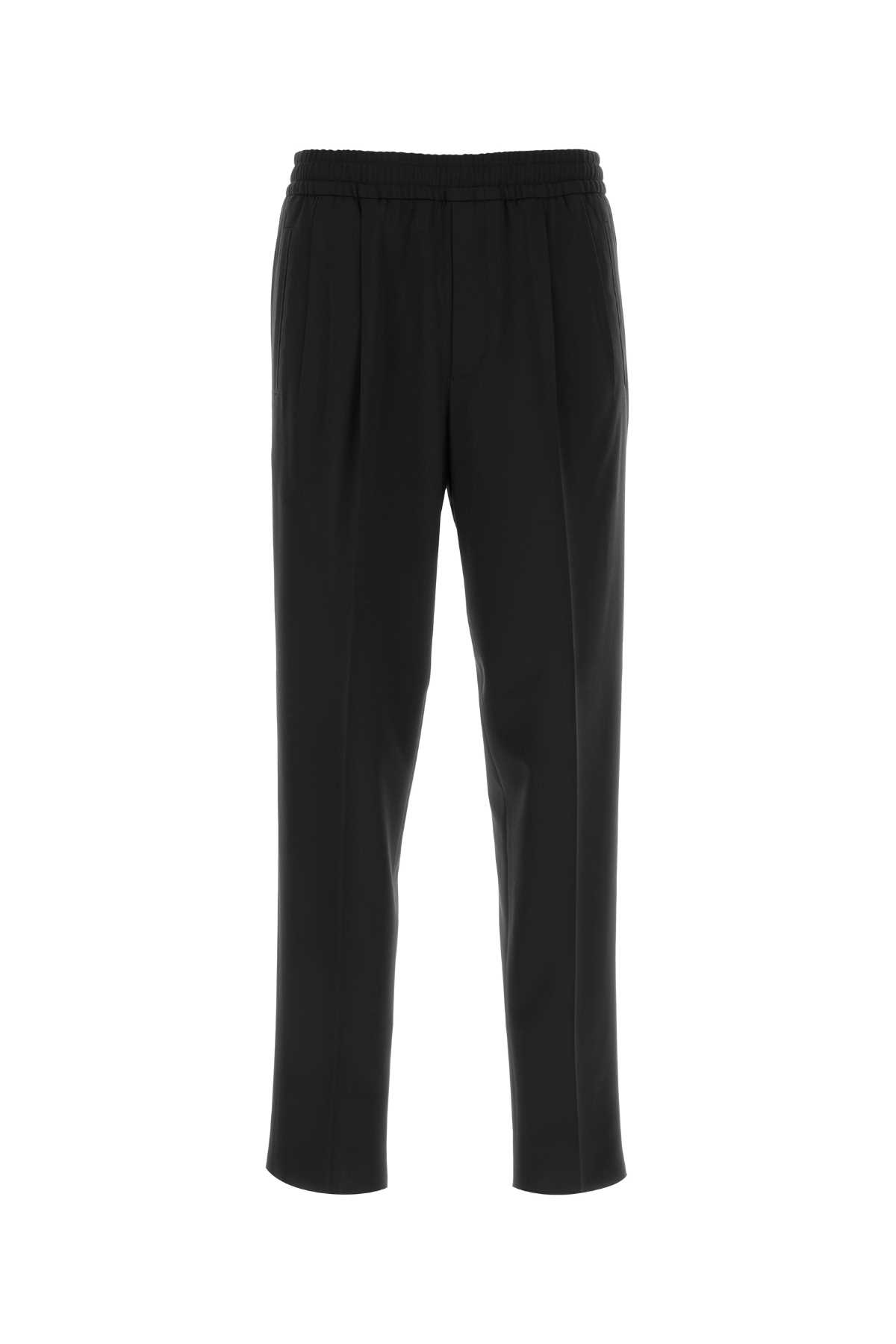 Shop Zegna Black Stretch Polyester Blend Joggers In 8r