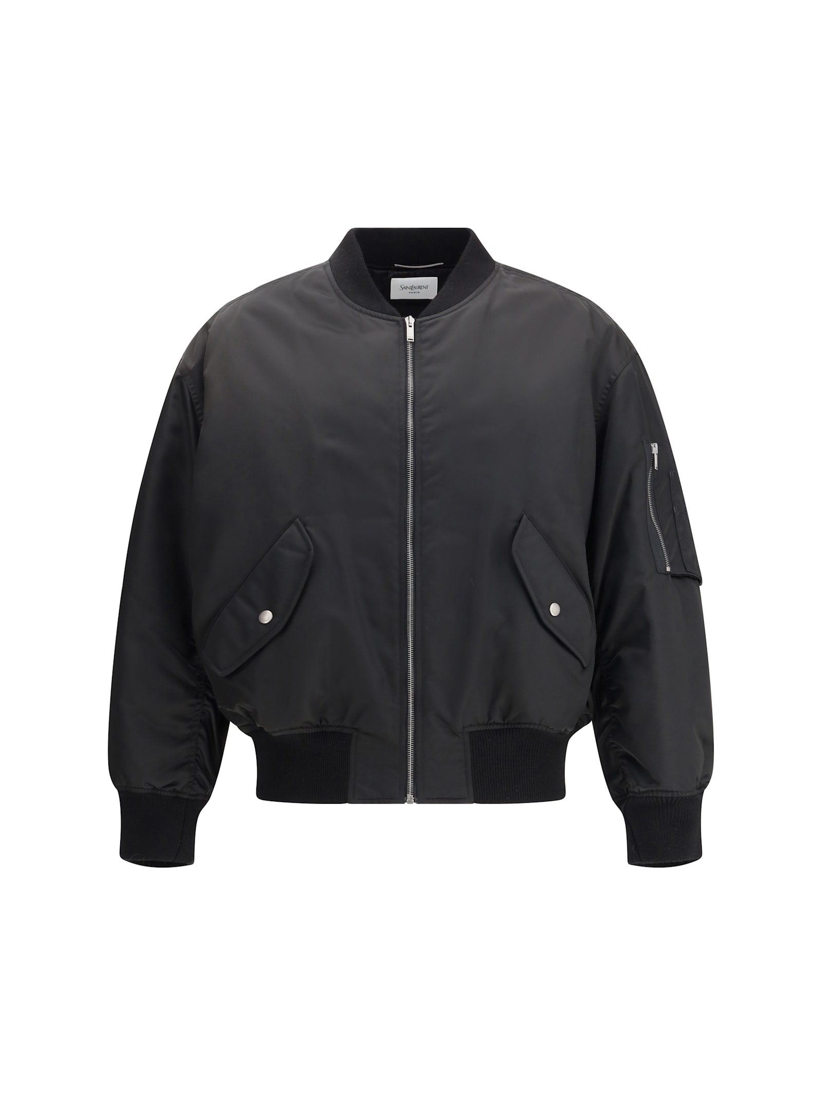 Saint Laurent Bomber Jacket In Water-repellent Nylon Serge In Black