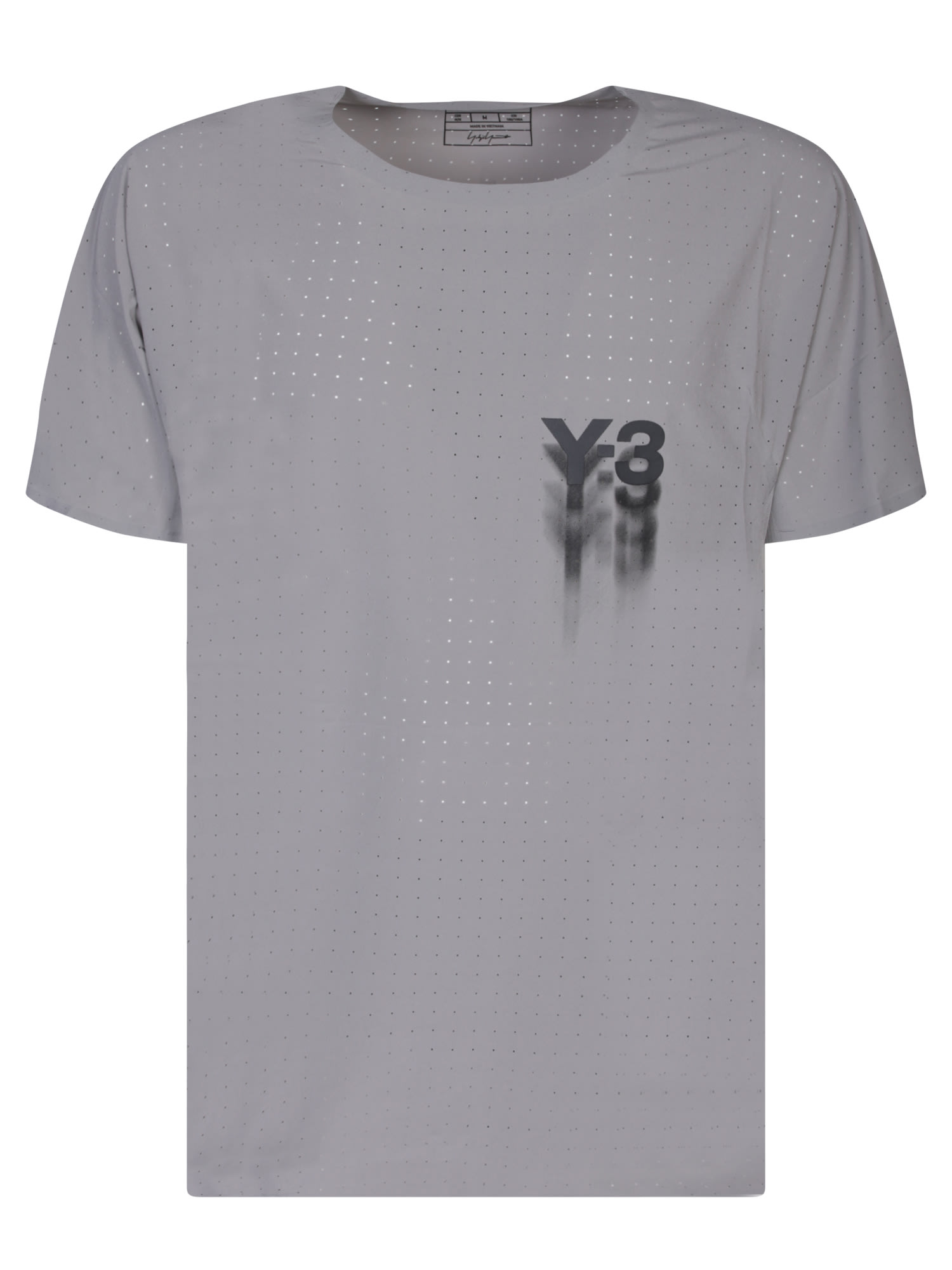 Shop Y-3 Run Ss Grey T-shirt