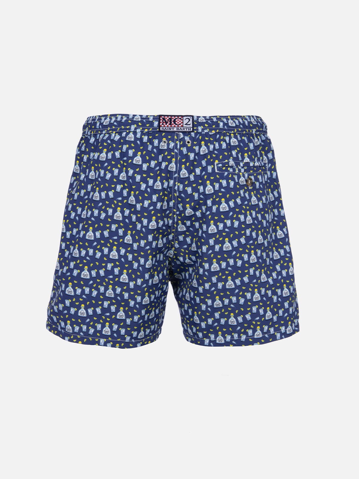 Mc2 Saint Barth Lightning Patterned Swim Shorts In Blue