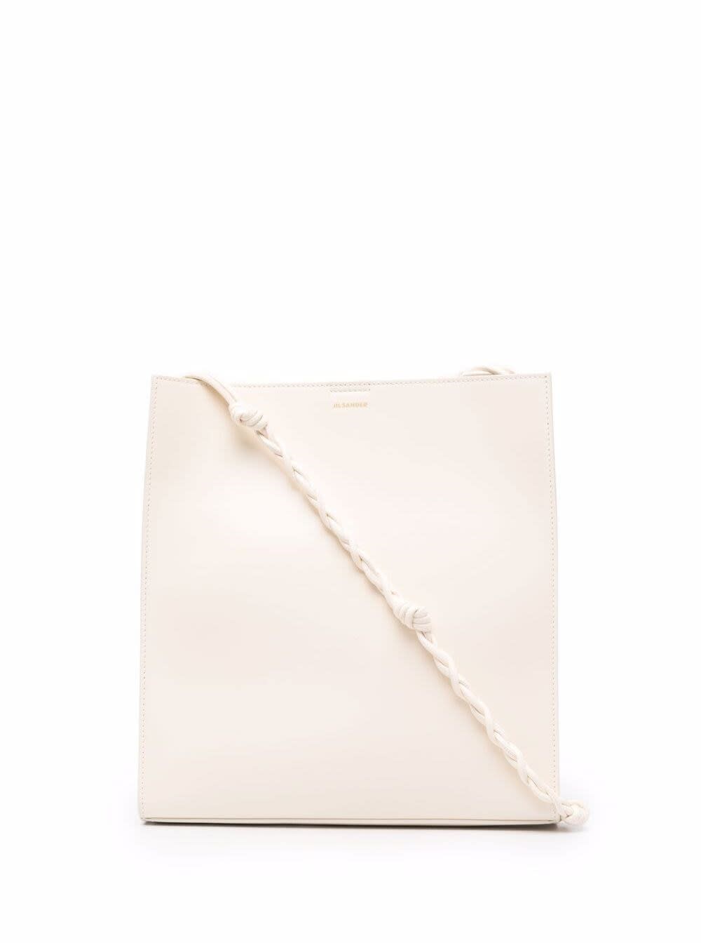 Jil Sander Tangle White Leather Crossbody Bag