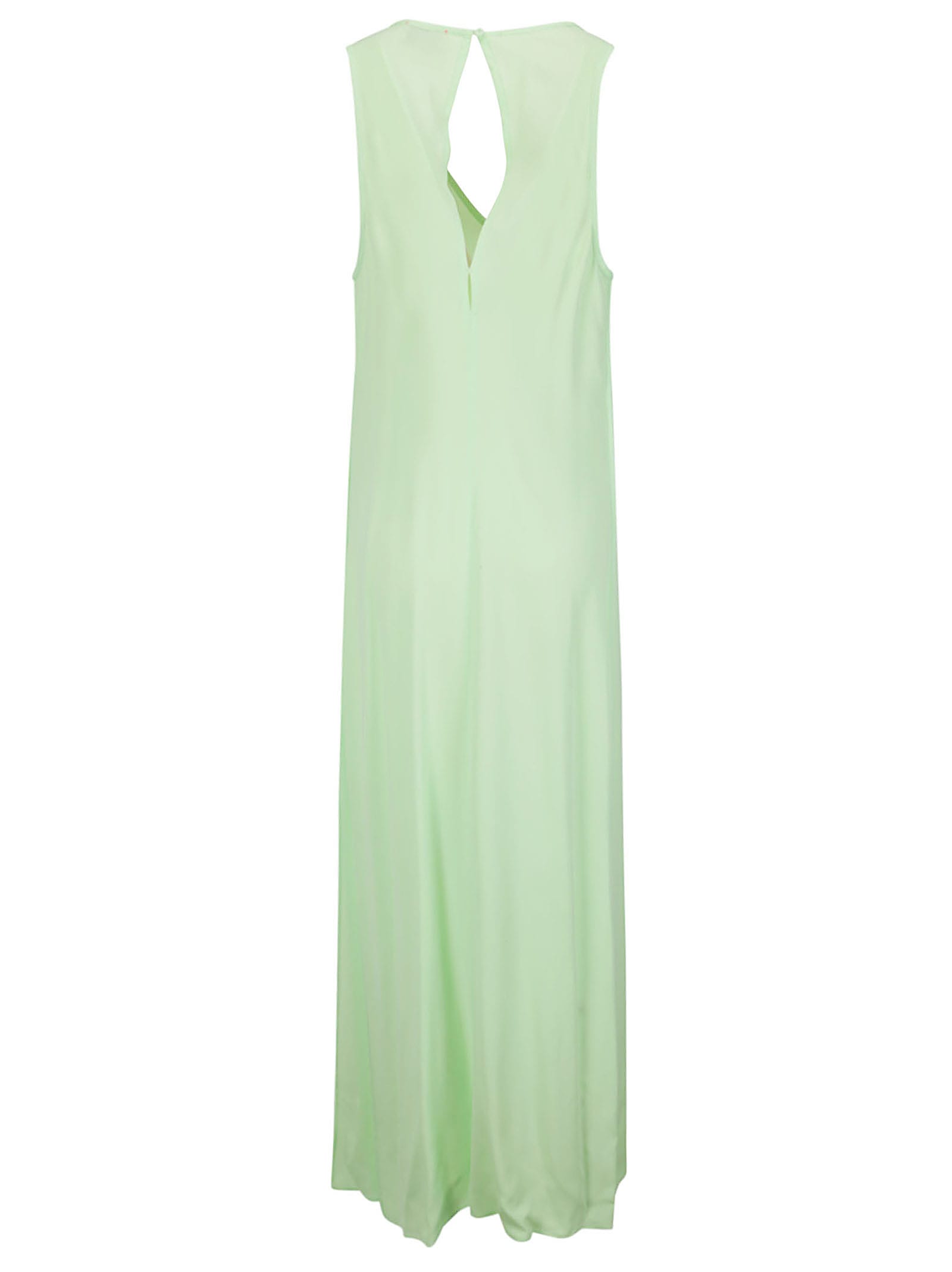 Shop Forte Forte Double Georgette Long Dress In Ice Lime