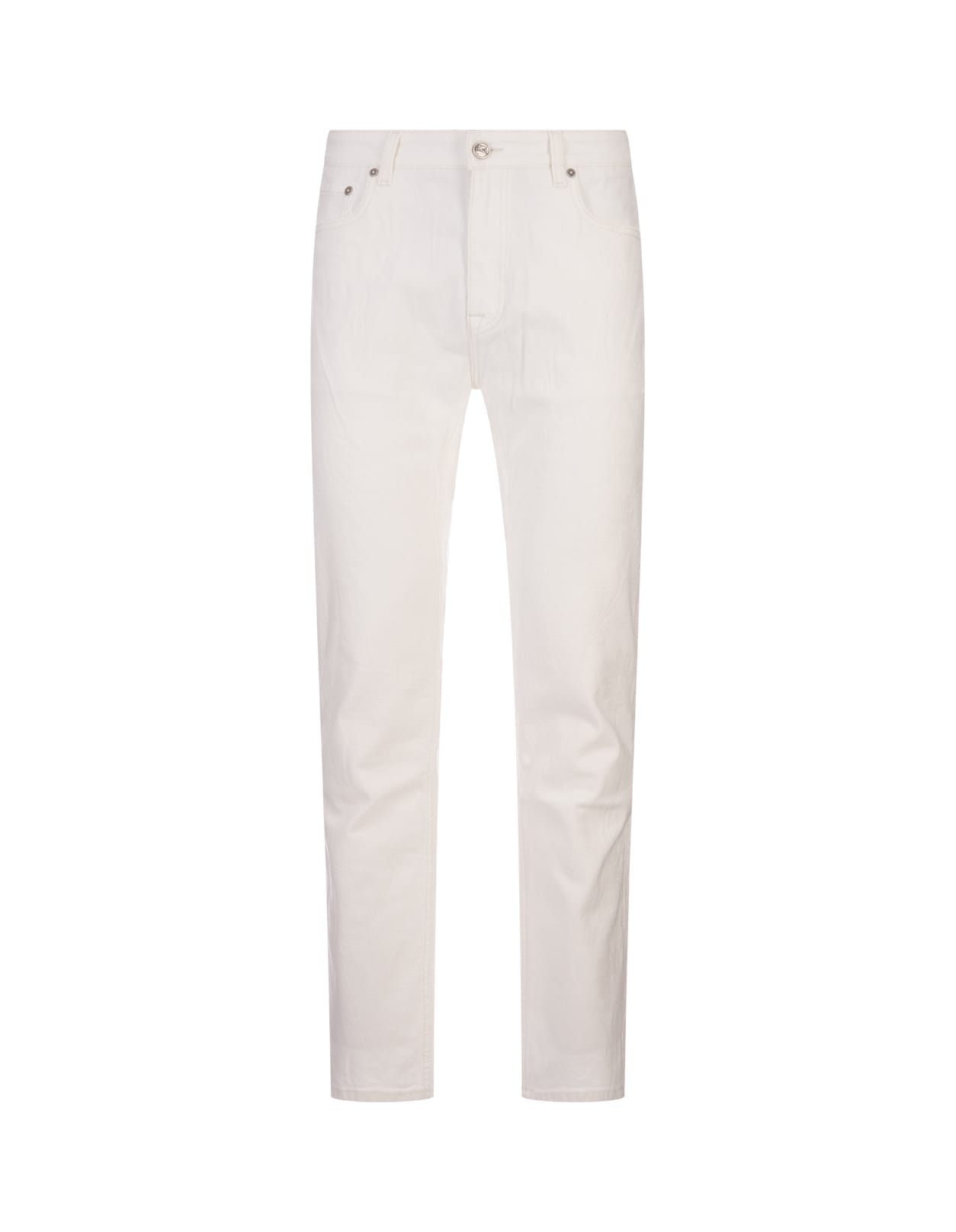 Shop Etro White Jacquard Slim Jeans