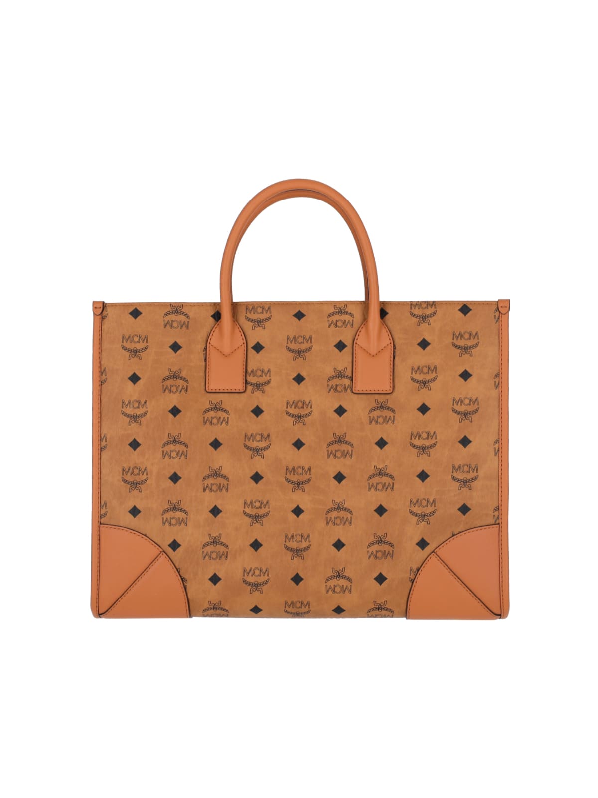 Shop Mcm Mücheng Large Tote Bag In Brown