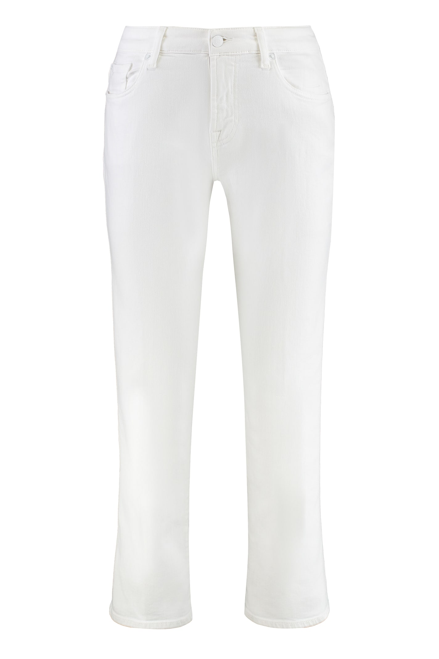 7 For All Mankind Jeans Affusolato Calie Alla Caviglia In White