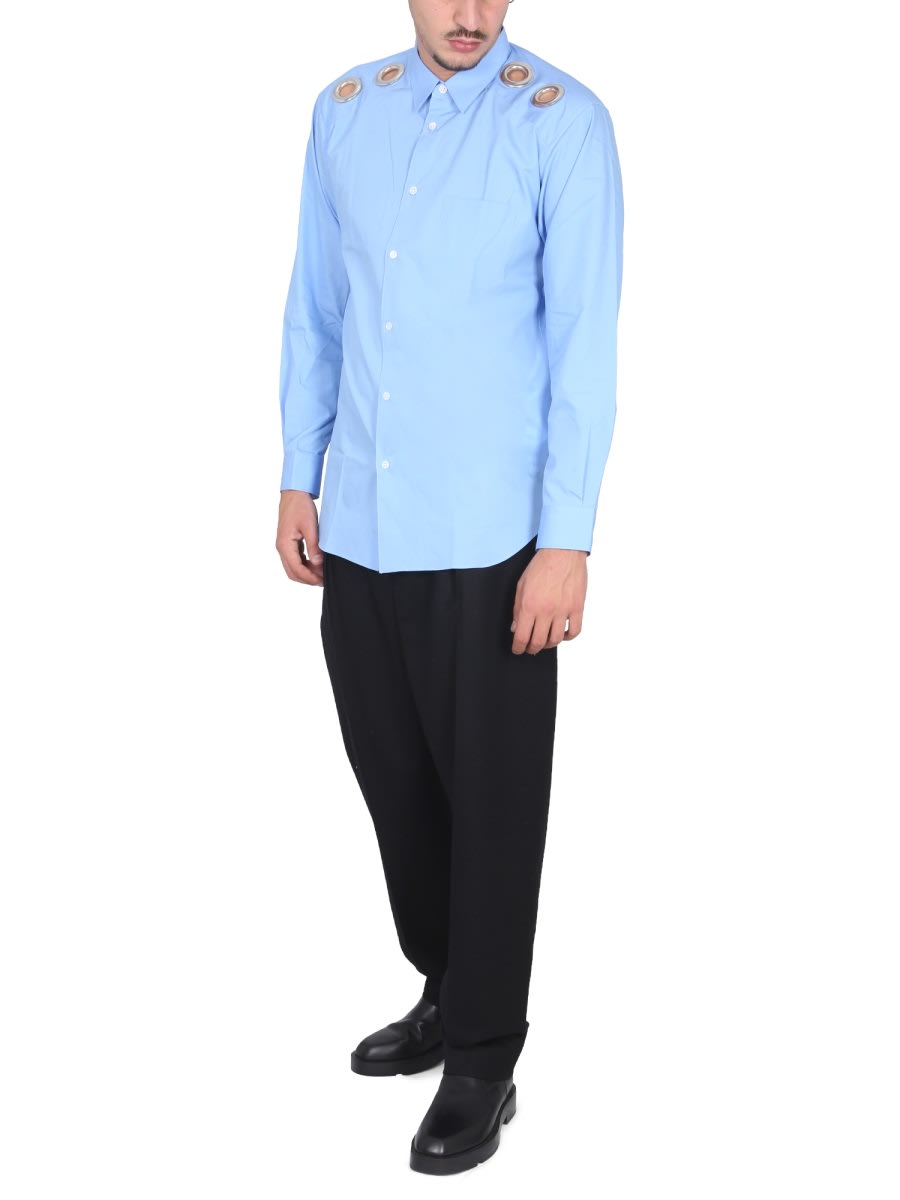 Shop Comme Des Garçons Shirt Cotton Shirt In Blue