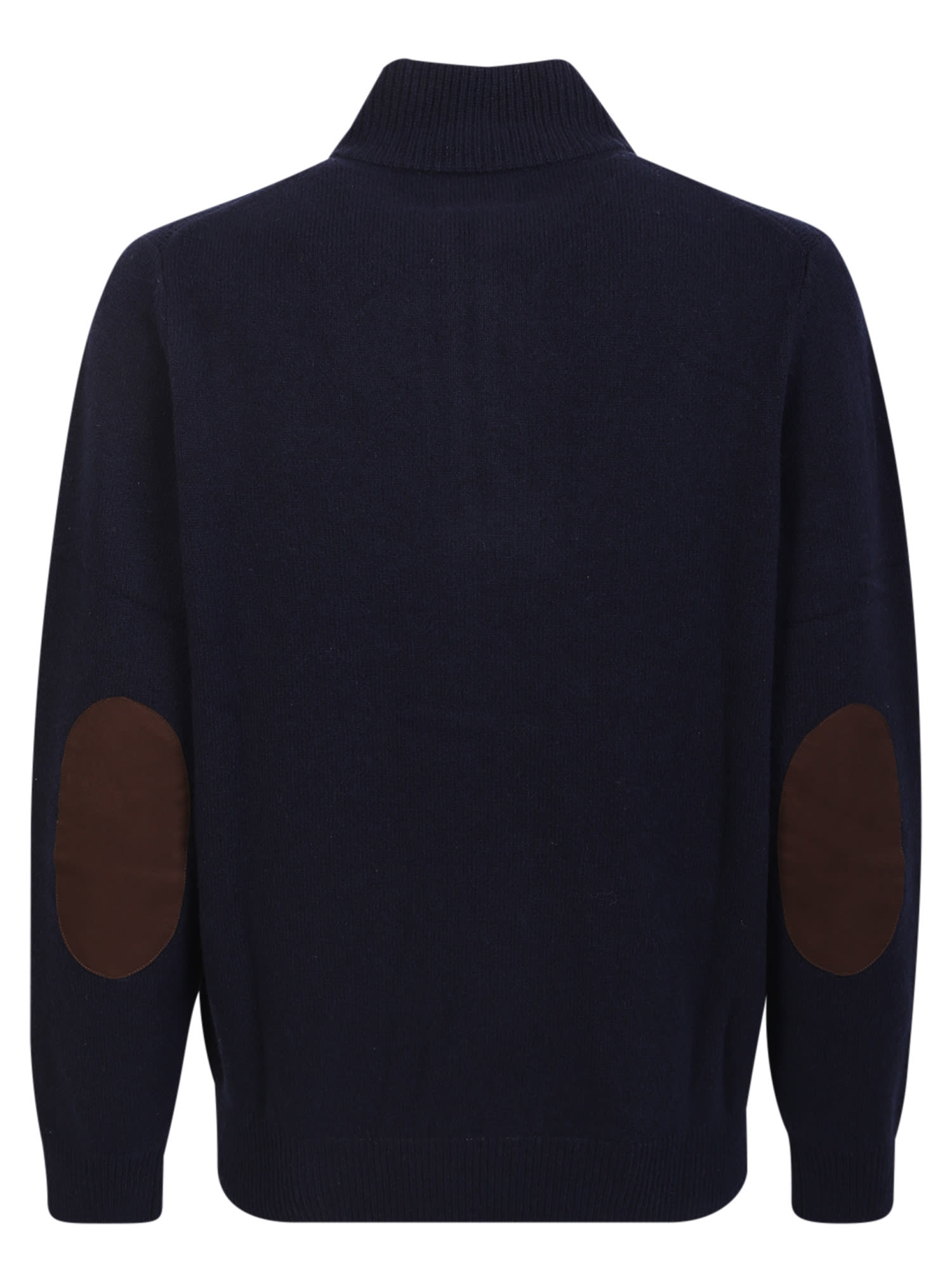 Barbour Wool Sweater With Buttons And Patches In Blue