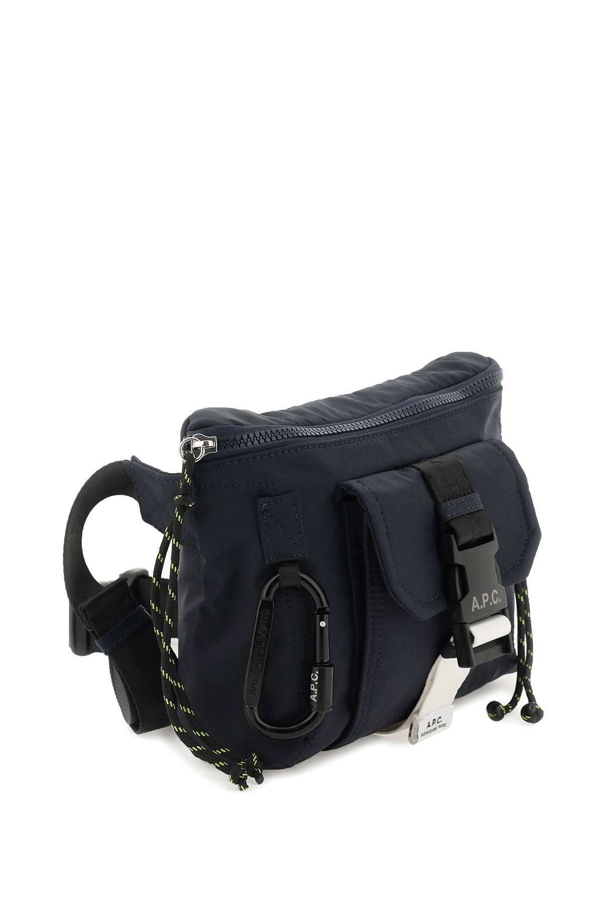 Apc A.p.c. Logo Patch Buckled Belt Bag In Dark Navy (blue)