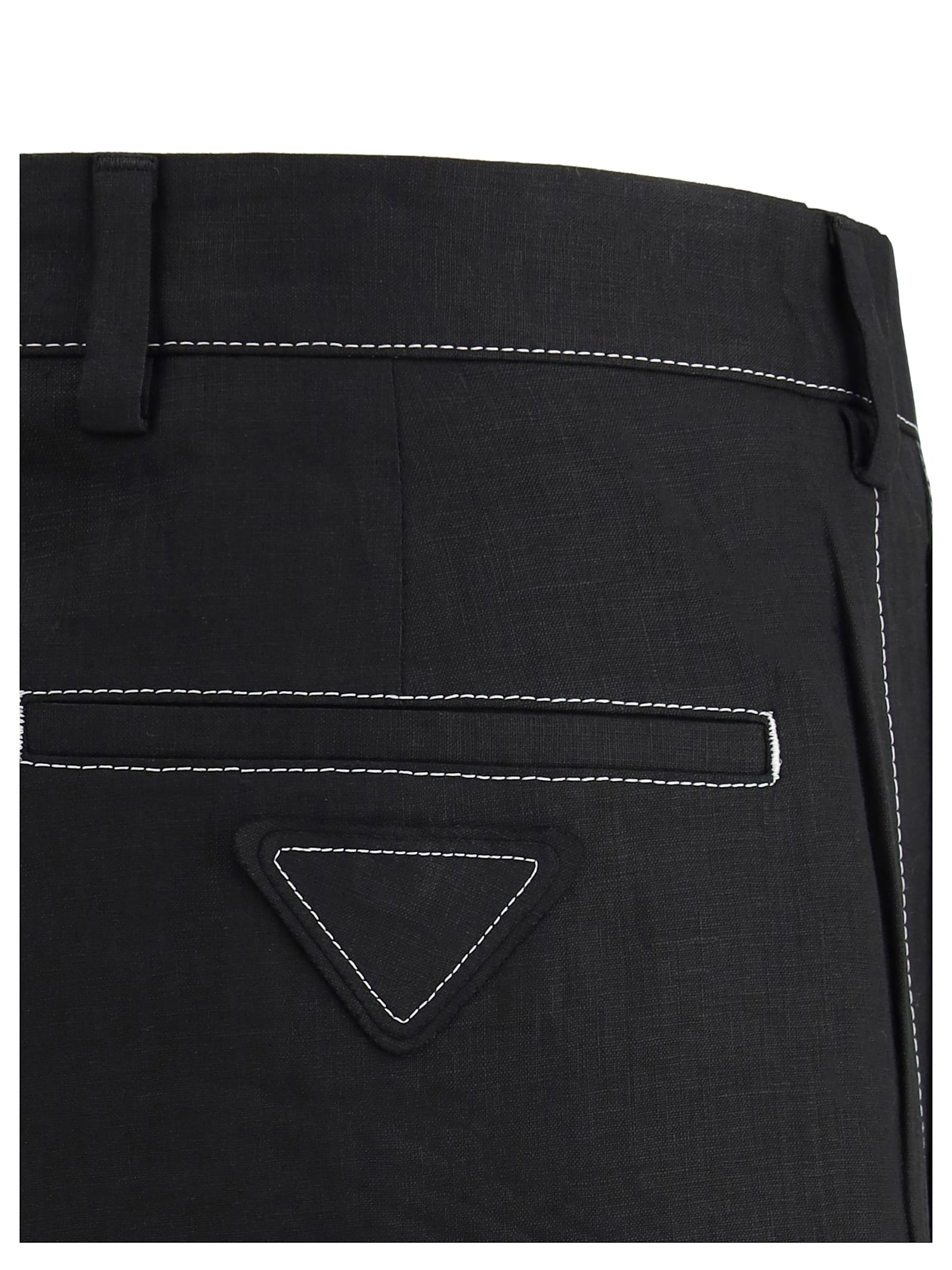 PRADA CONTRAST STITCHING SHORTS