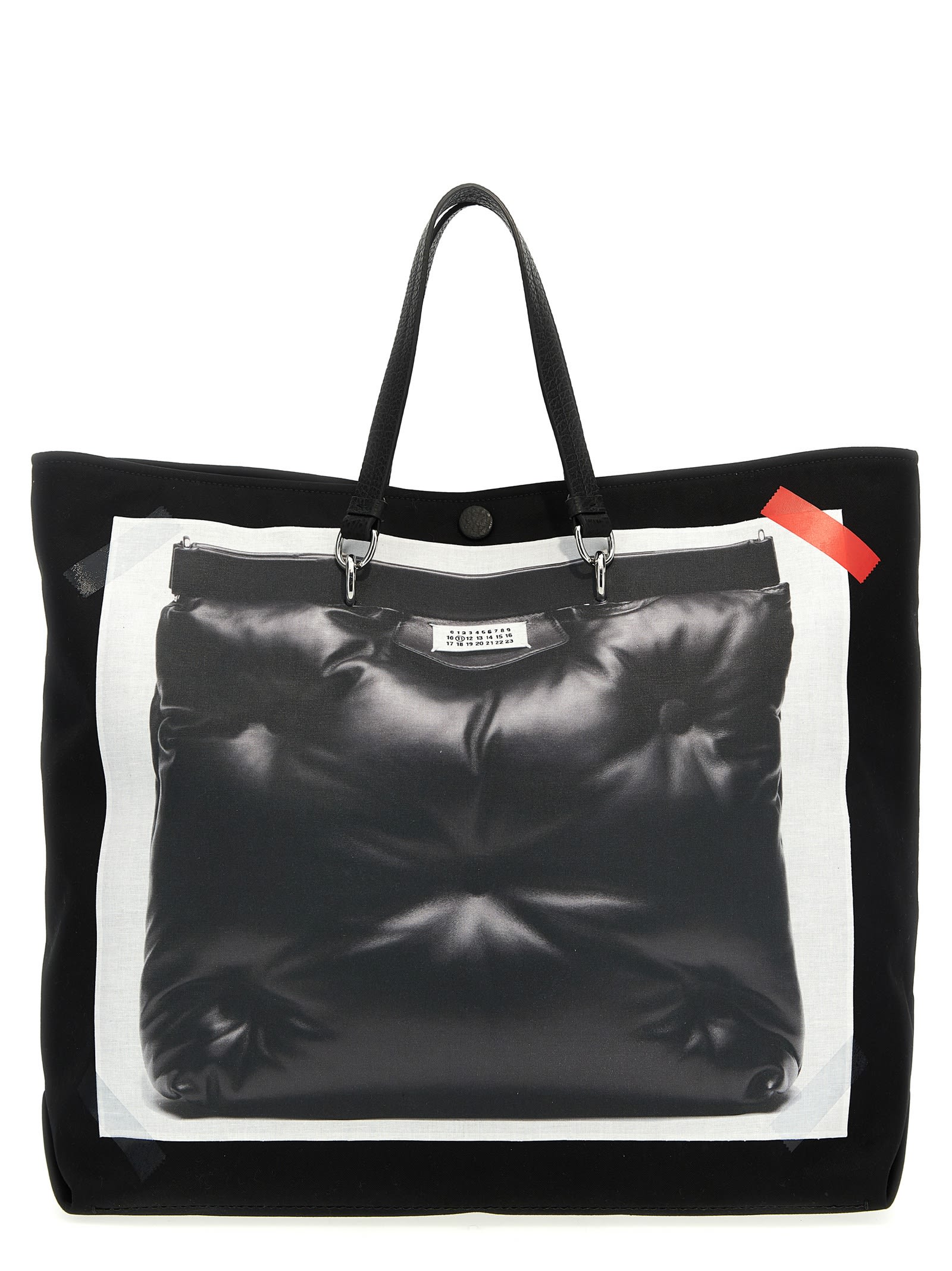 Maison Margiela Trompe Loeil 5ac Classique Medium Handbag In Black