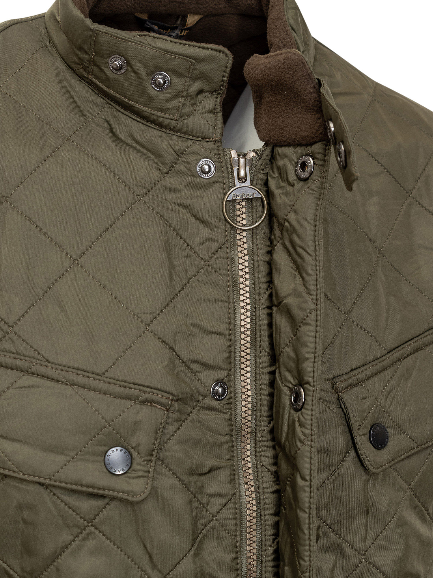 Shop Barbour Ariel Polarquilt Jacket In Olive