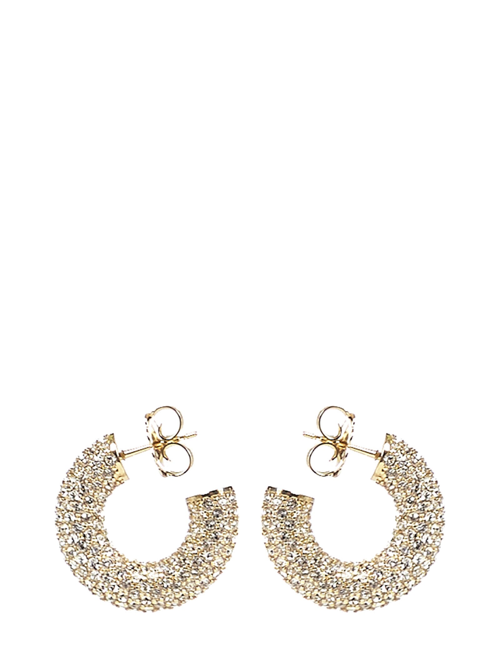 Shop Amina Muaddi Cameron Small Earrings In Golden