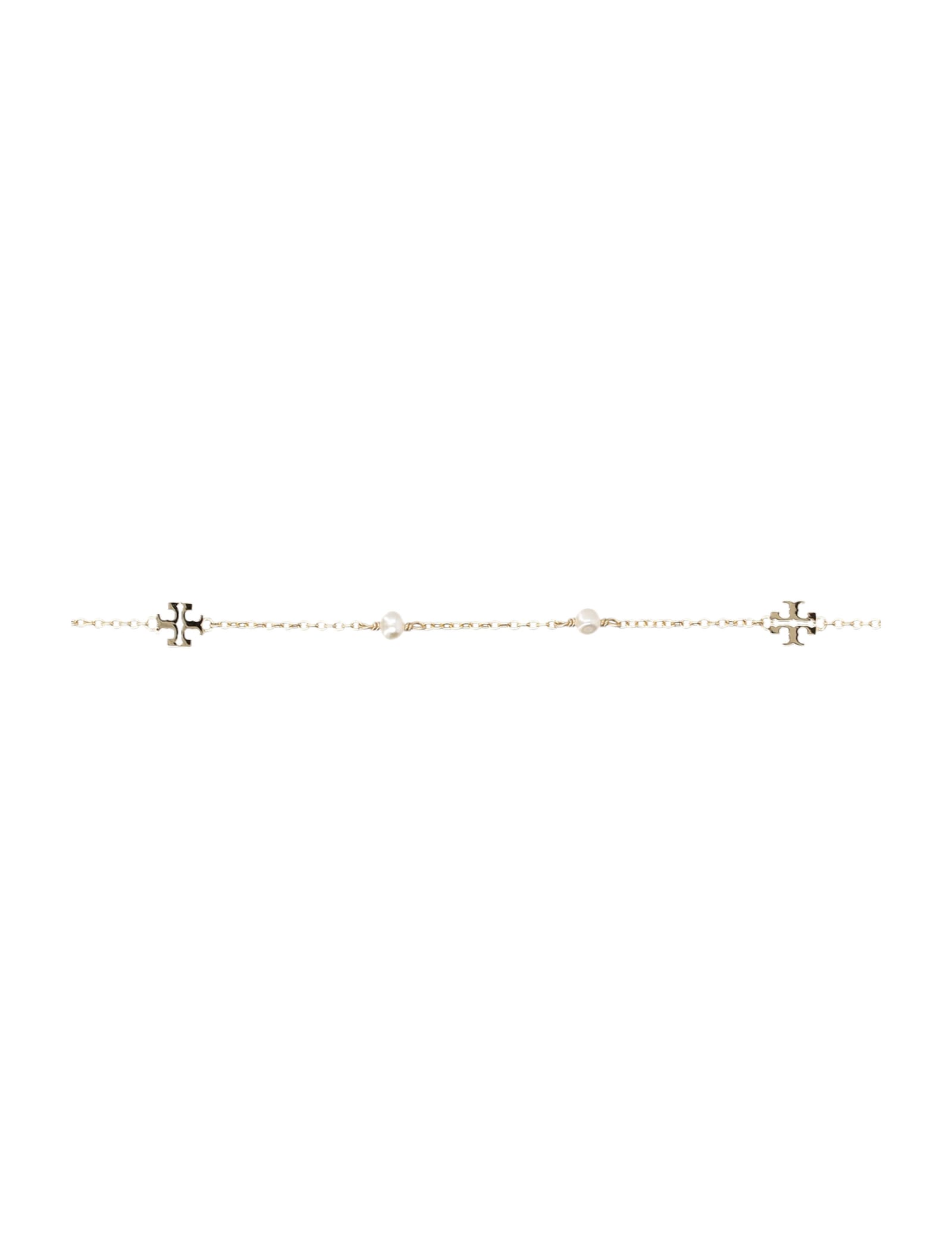 Shop Tory Burch Delicate Kira Pearl Necklace In Tory Gold / Pearl