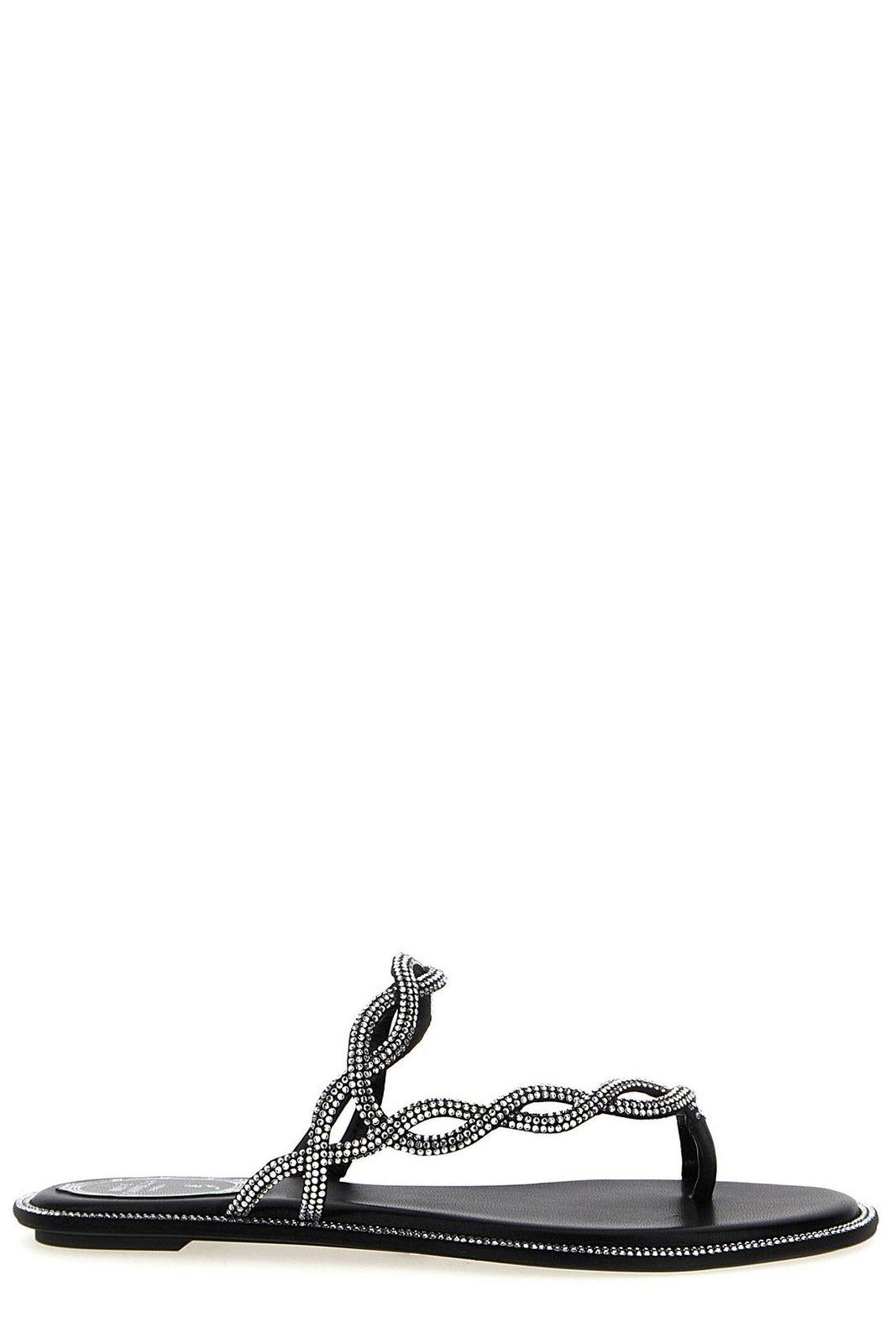 René Caovilla Embellished Slip-on Sandals In Multi