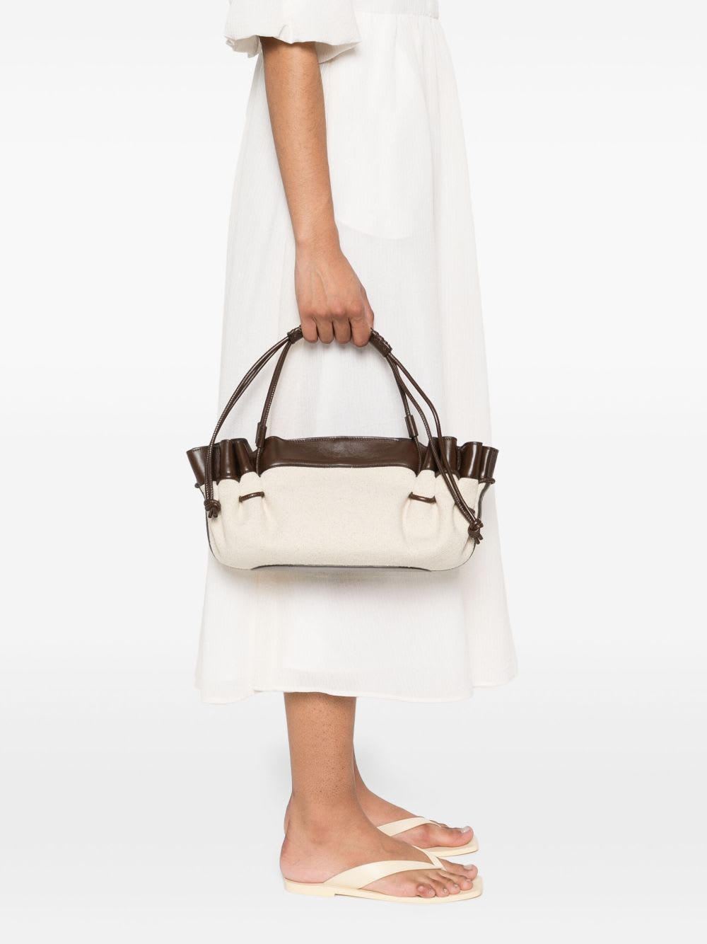 Hereu Arta Canvas Shoulder Bag In White