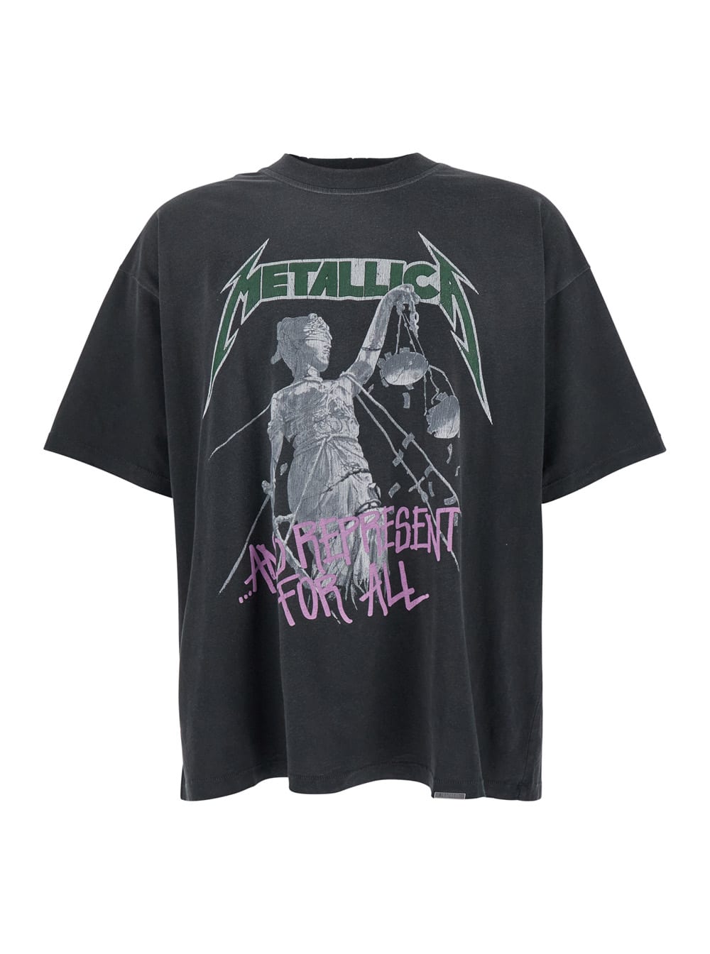 master Of Puppets X Metallica Grey T-shirt With Front And Back Print In Cotton Blend Man