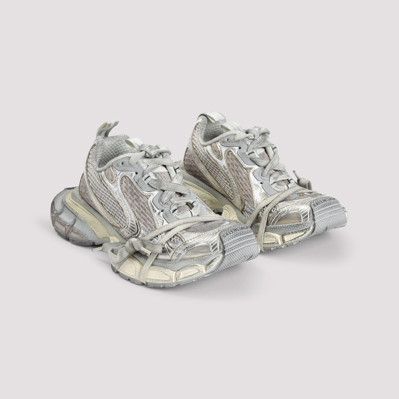 Balenciaga Low Top Sneakers Mesh Upper In White