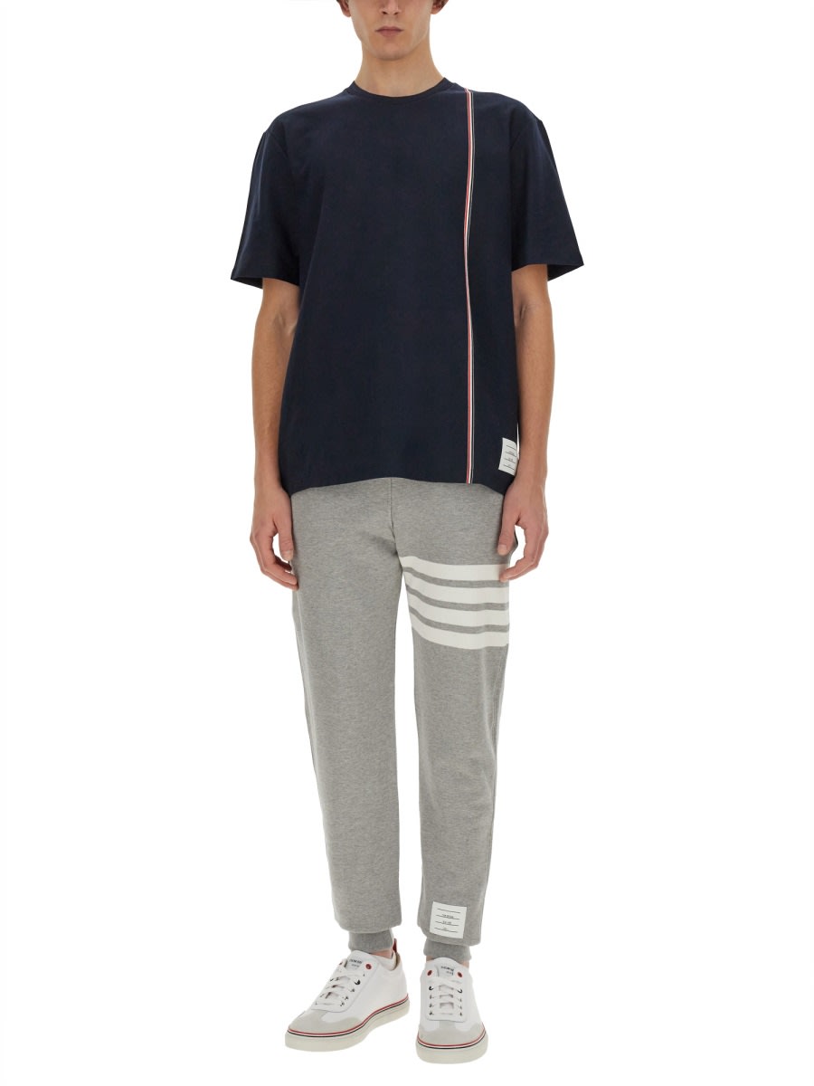 Shop Thom Browne Jersey T-shirt In Blue