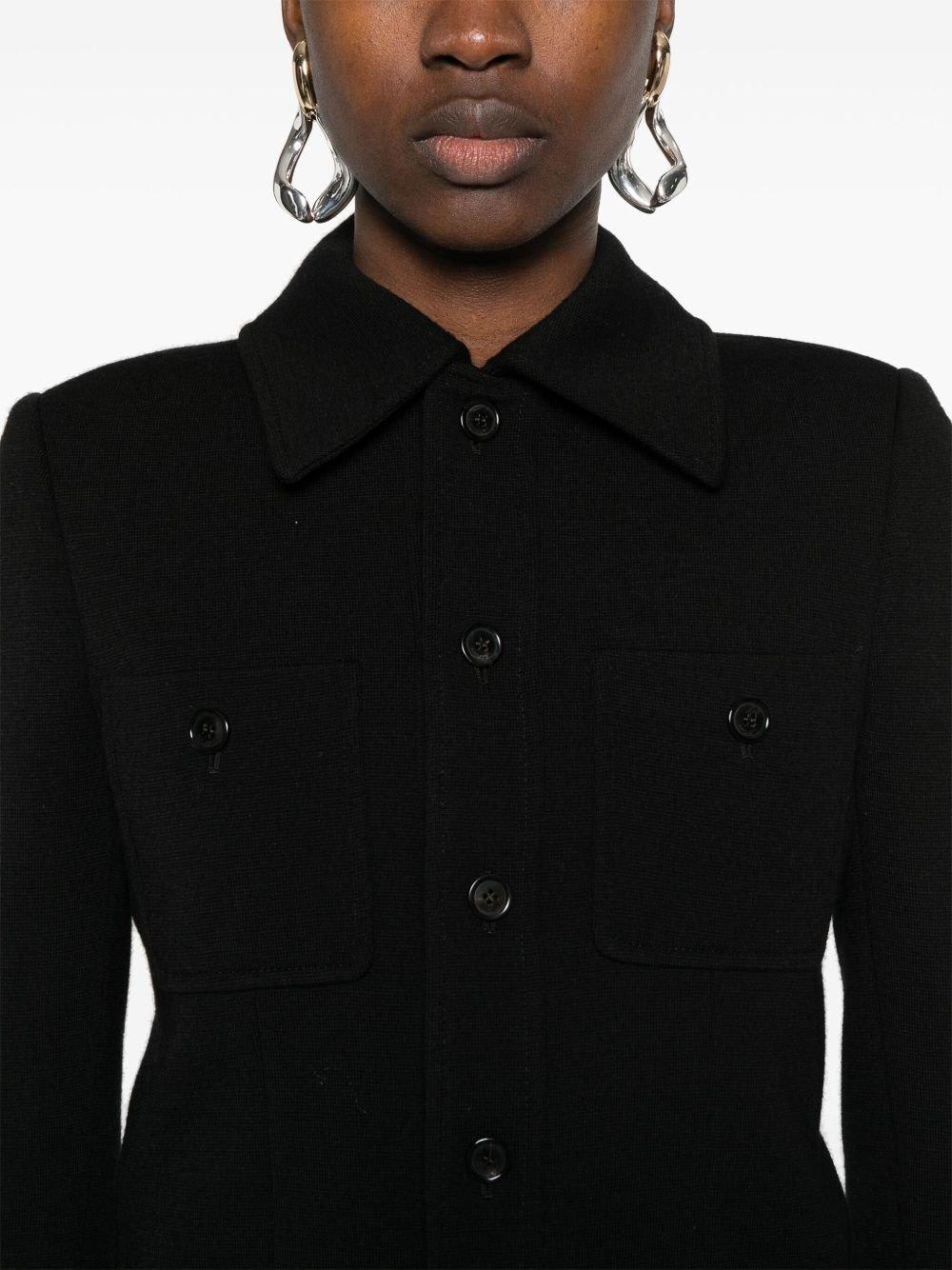 Saint Laurent Buttoned Jacket In Black