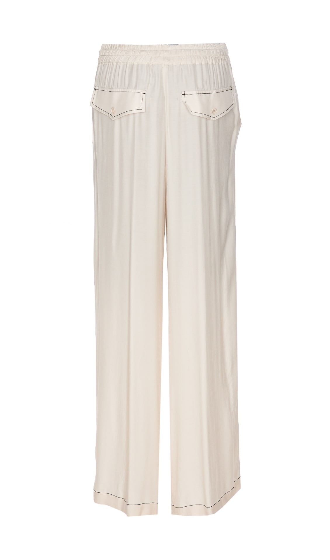 Shop Pinko Wide Twill Trousers In Pink