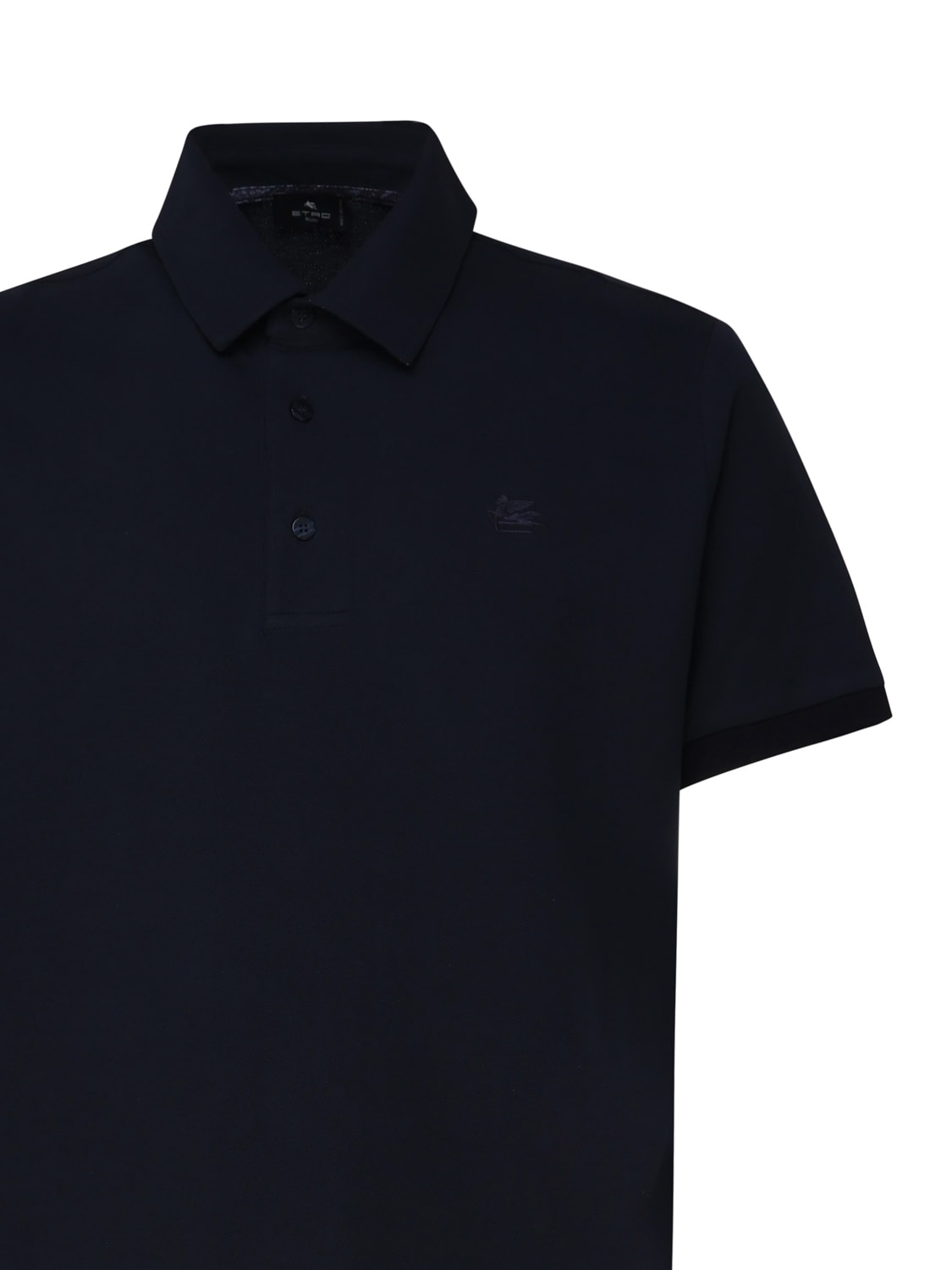 Shop Etro Polo Shirt With Embroidered Pegasus In Blue
