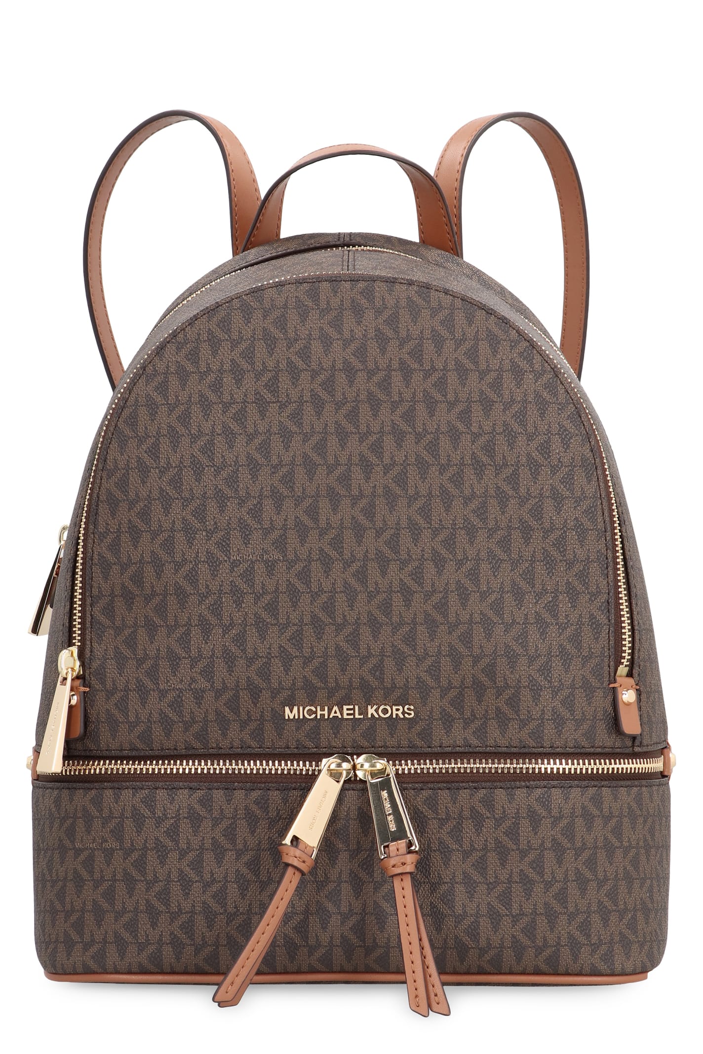 Shop Michael Michael Kors Rhea Coated Canvas Backpack In Brown