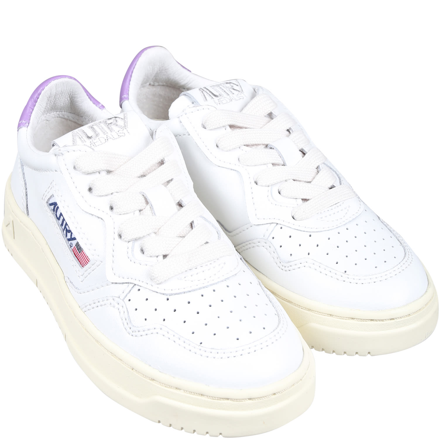 Shop Autry Medalist Low Sneakers For Kids In Lilac