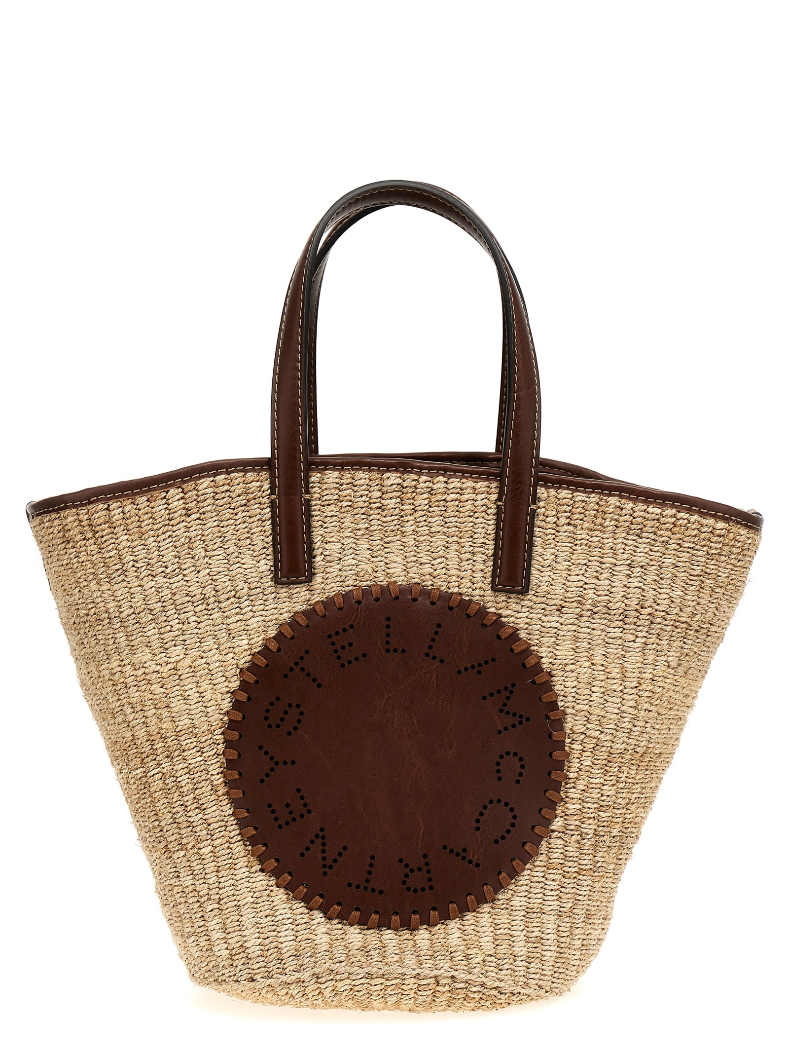 Shop Stella Mccartney Eco Abaca Basket Handbag In Beige