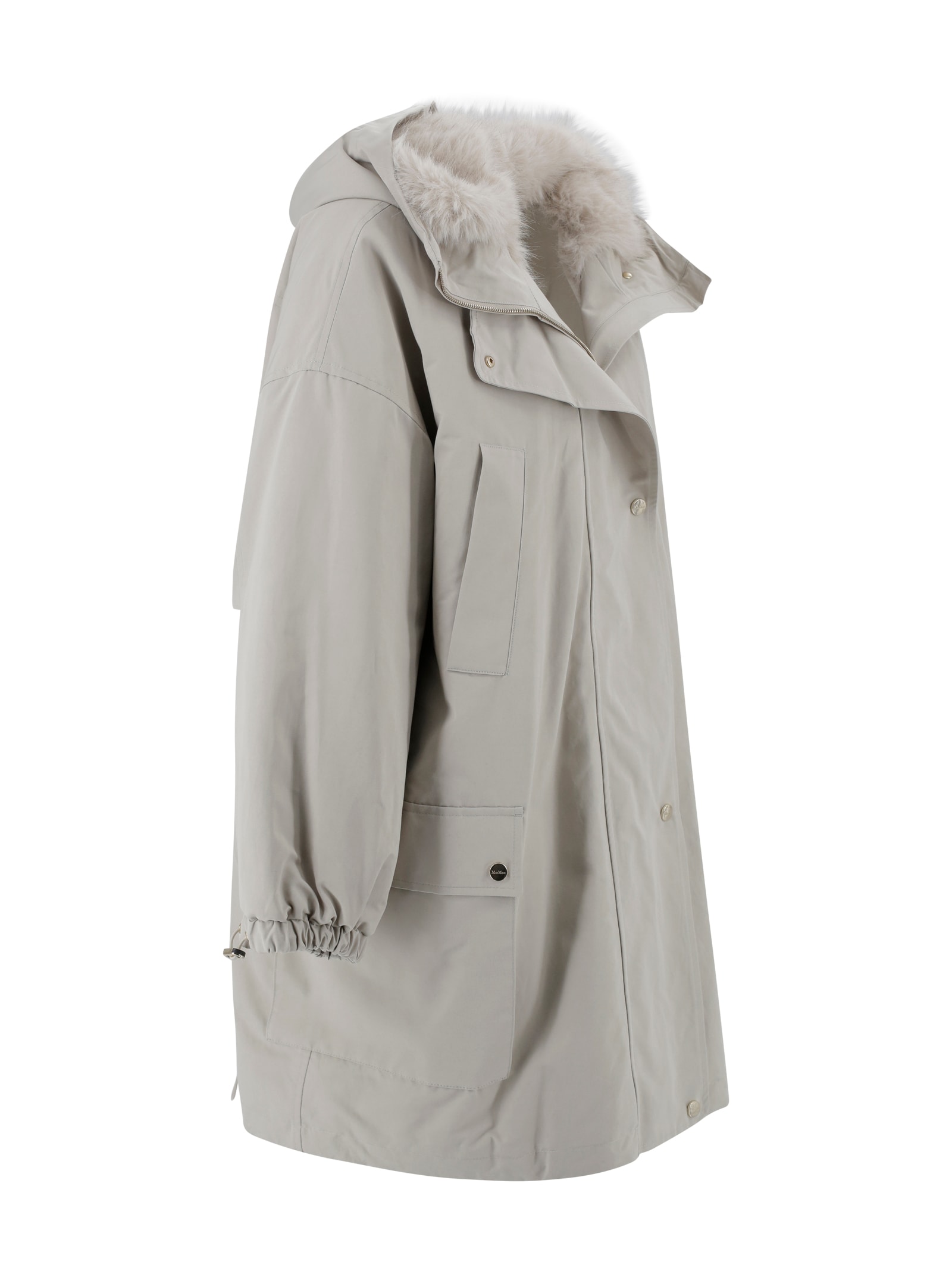 Max Mara Long-sleeved Coat In Gray